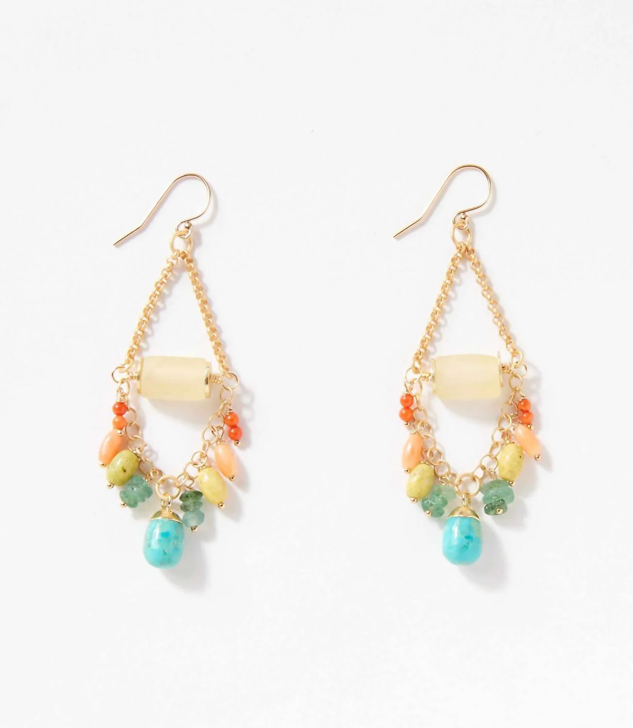 Women's Charm Cluster Earrings In Gold/turquoise