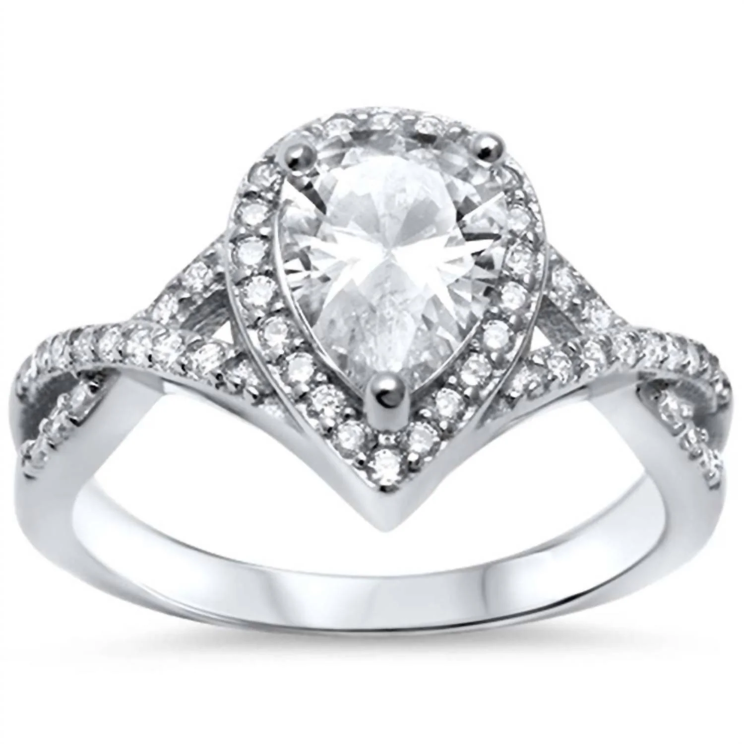 Women's Clara Teardrop Engagement Ring In White