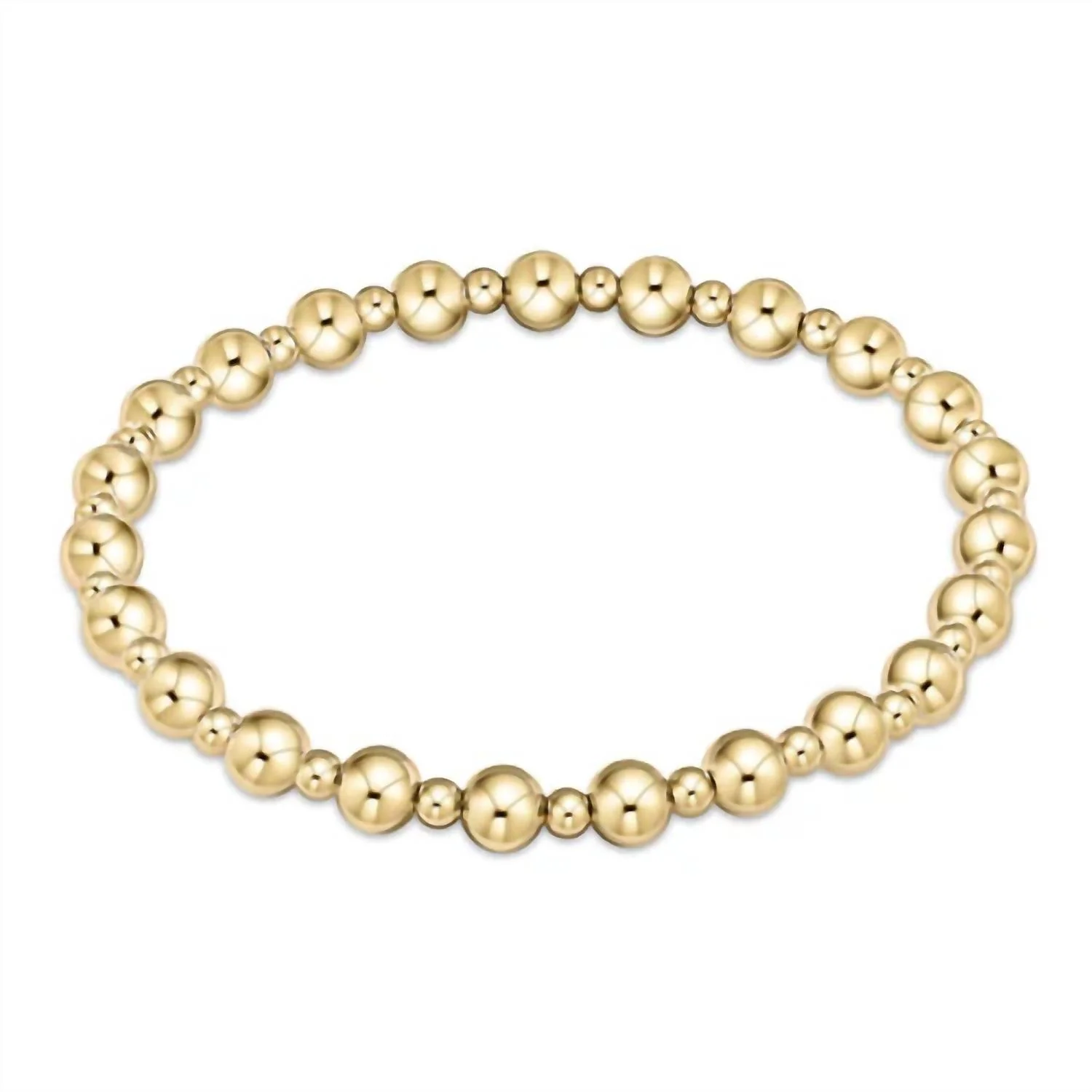 Women's Classic Grateful Pattern Bead Bracelet In Gold