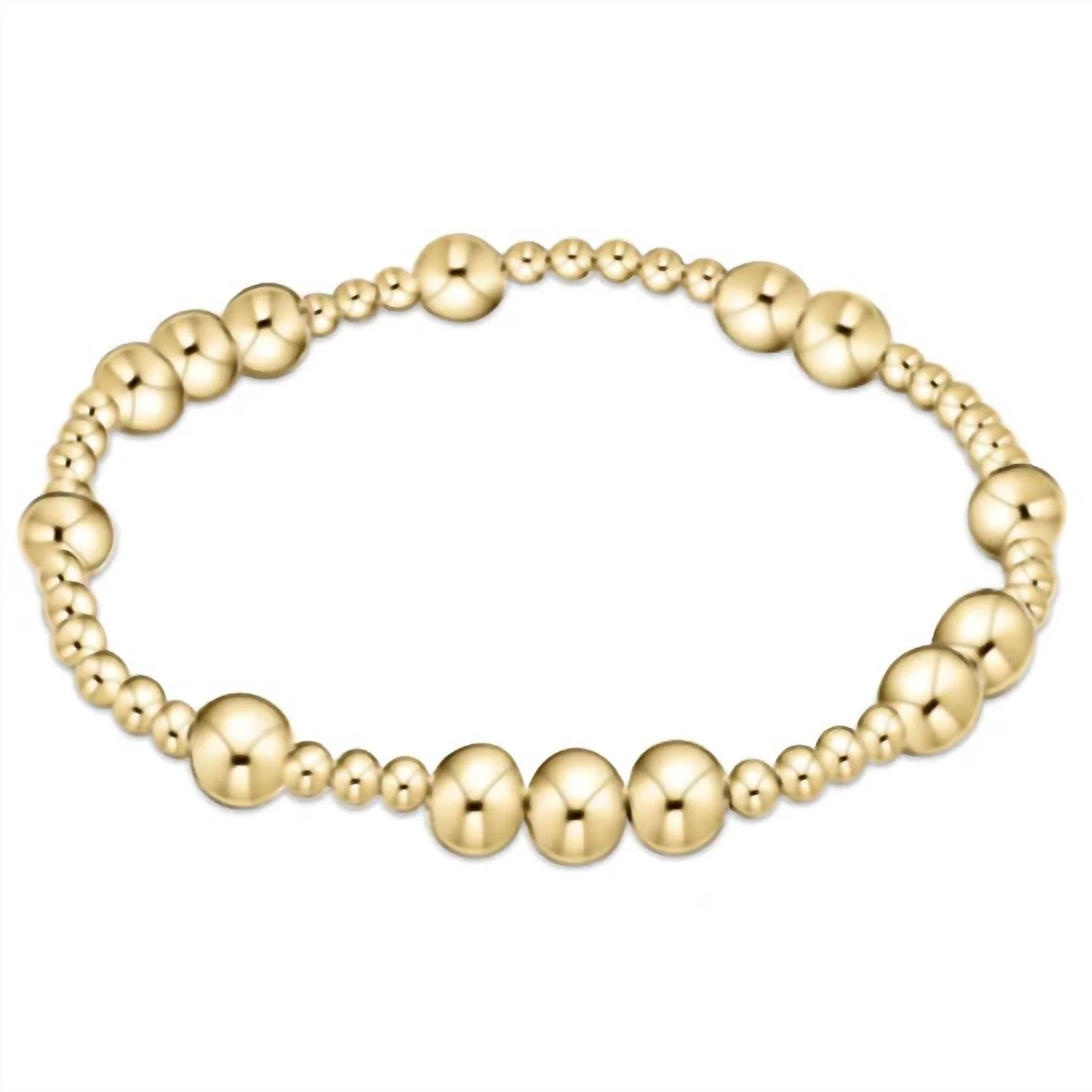 Women's Classic Sincerity Pattern Bead Bracelet In Gold