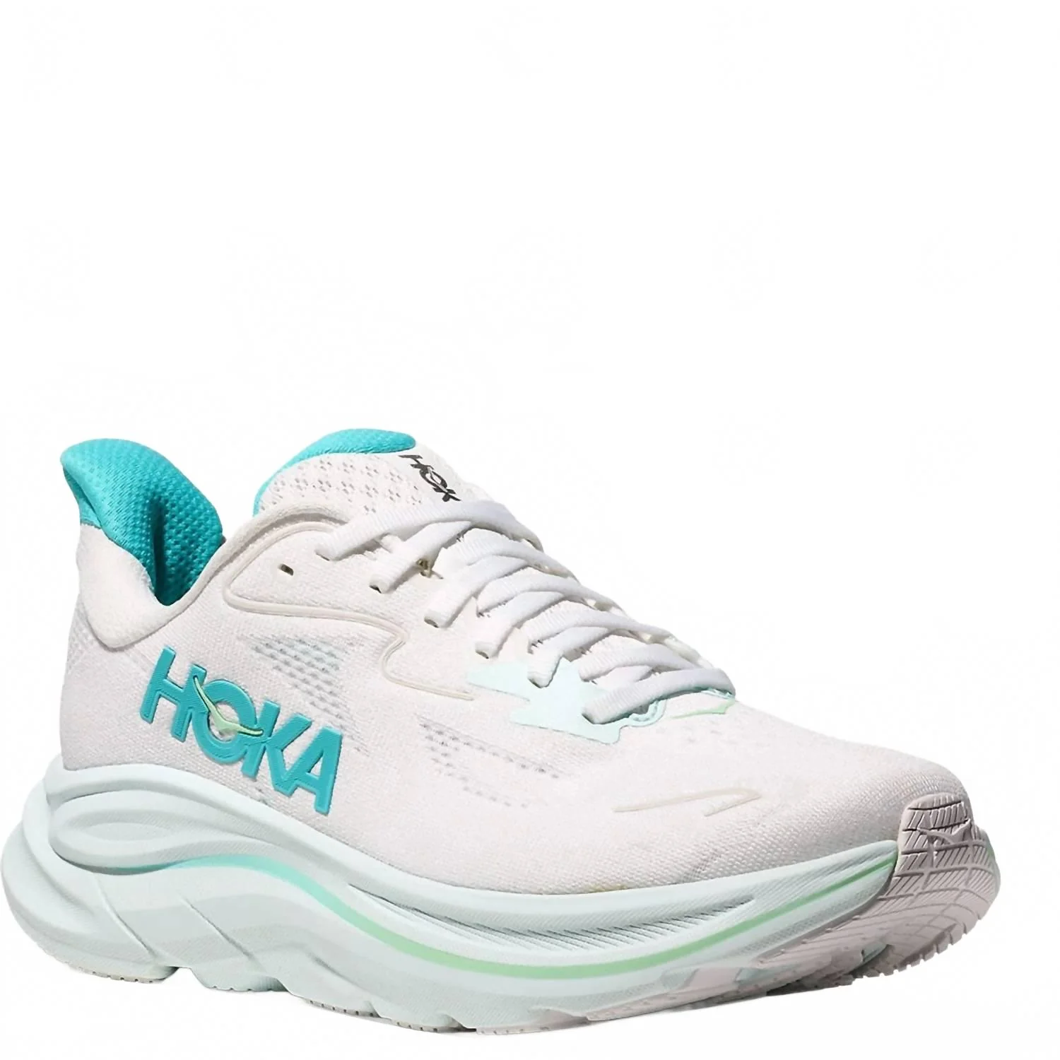 Women's Clifton 10 Wide Shoes In White/cielo Blue