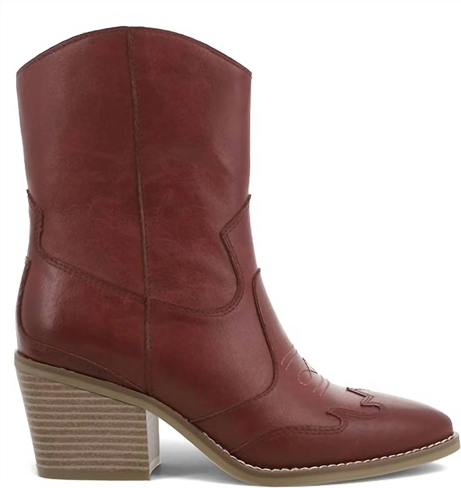 Women's Clorinda Pointed Toe Western Style Boots In Red - Image 2