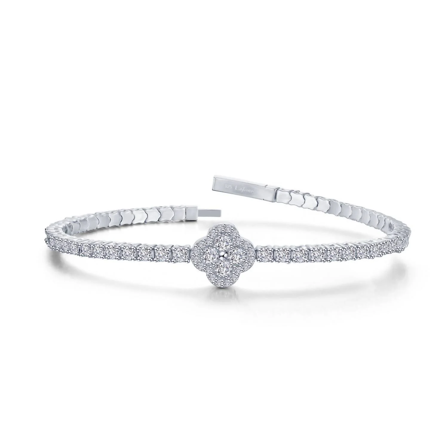 Women's Clover Flexible Tennis Bracelet In Silver