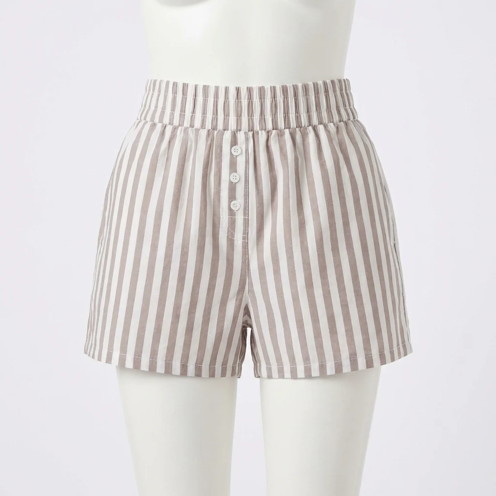 Women's Co Ed Striped Boxer In Dusty Taupe