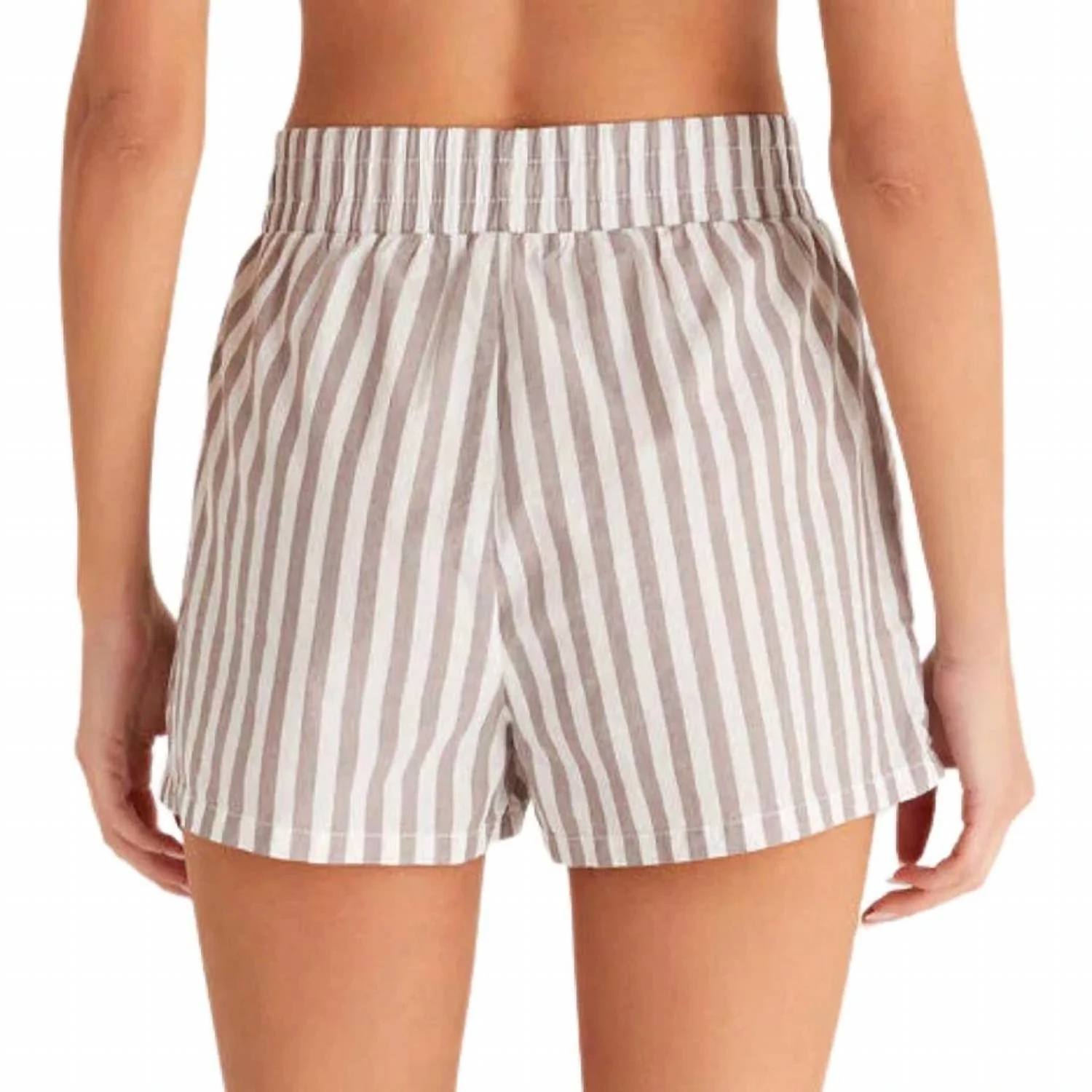 Women's Co Ed Striped Boxer In Dusty Taupe - Image 2