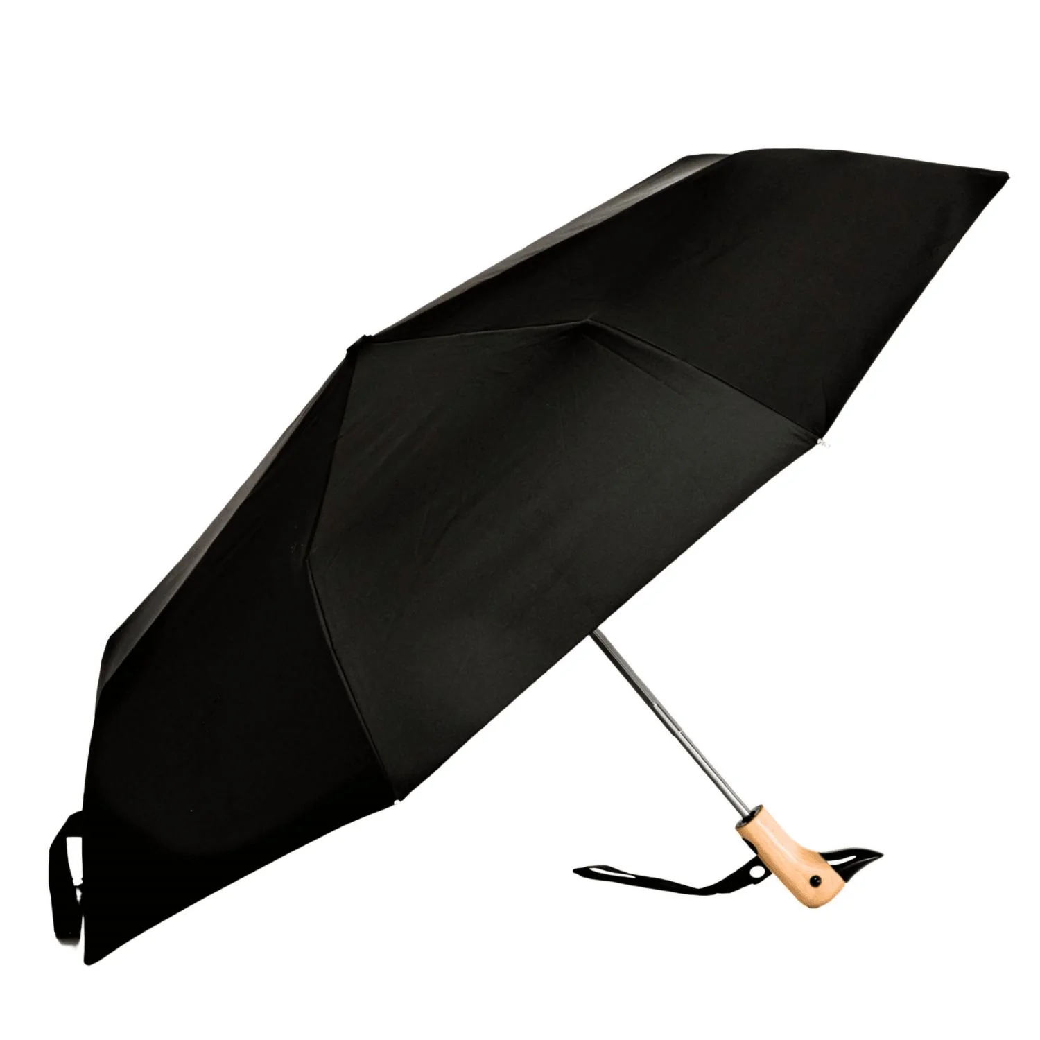 Women's Compact Eco Friendly Umbrella In Classic Black - Image 2