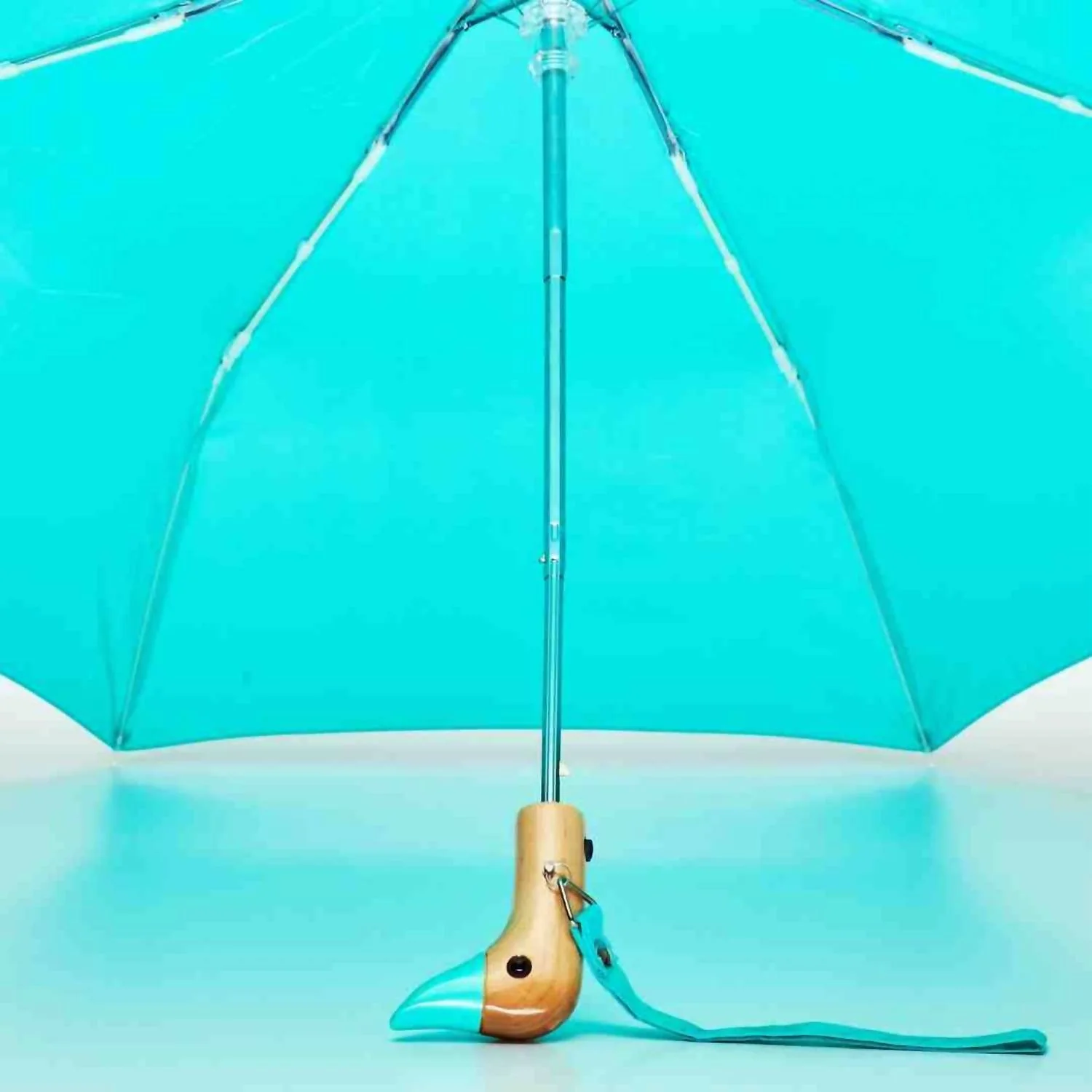 Women's Compact Eco-Friendly Wind Resistant Umbrella In Mint - Image 4