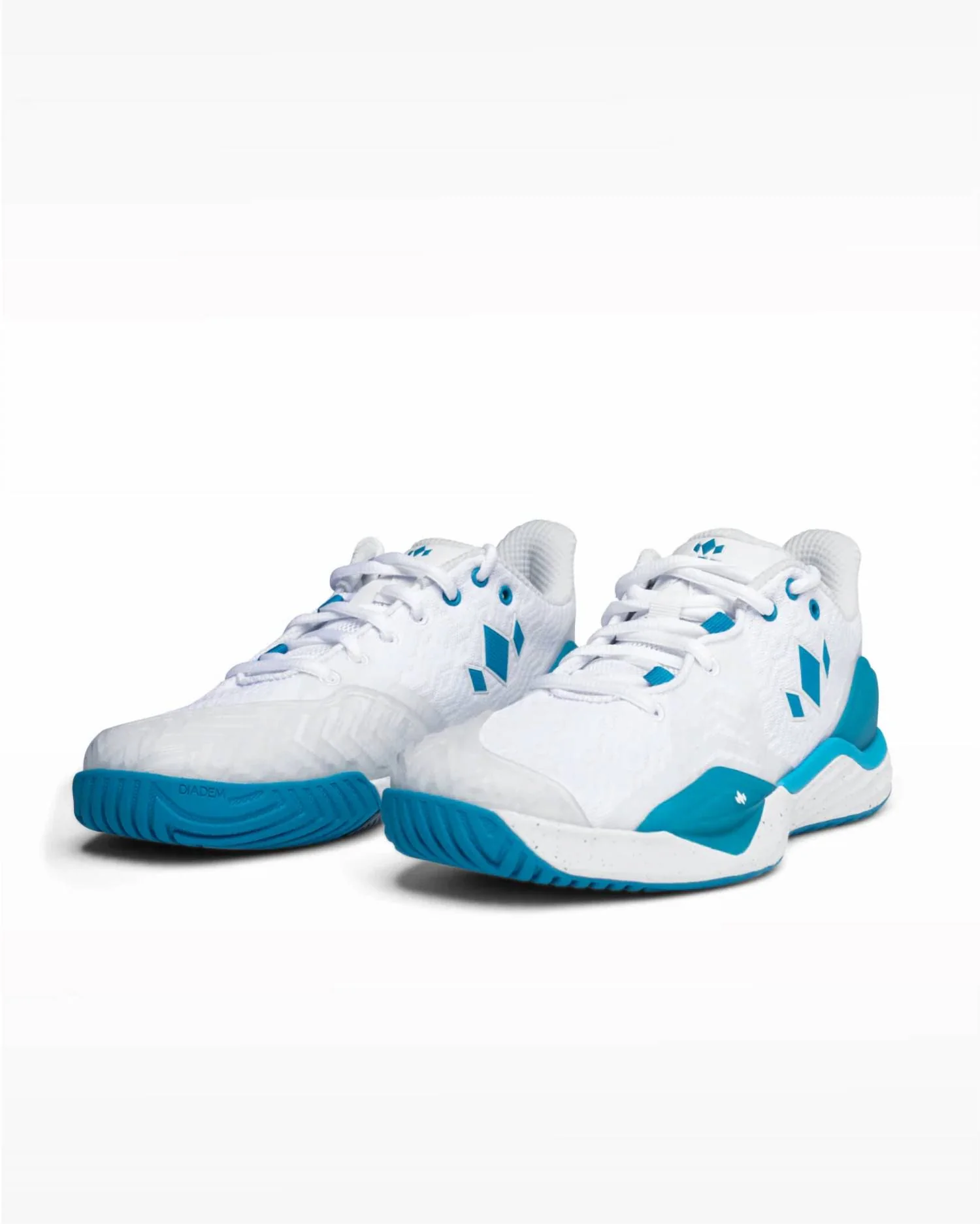 Women's Court Burst Pickleball Shoes In White/blue/grey - Image 3