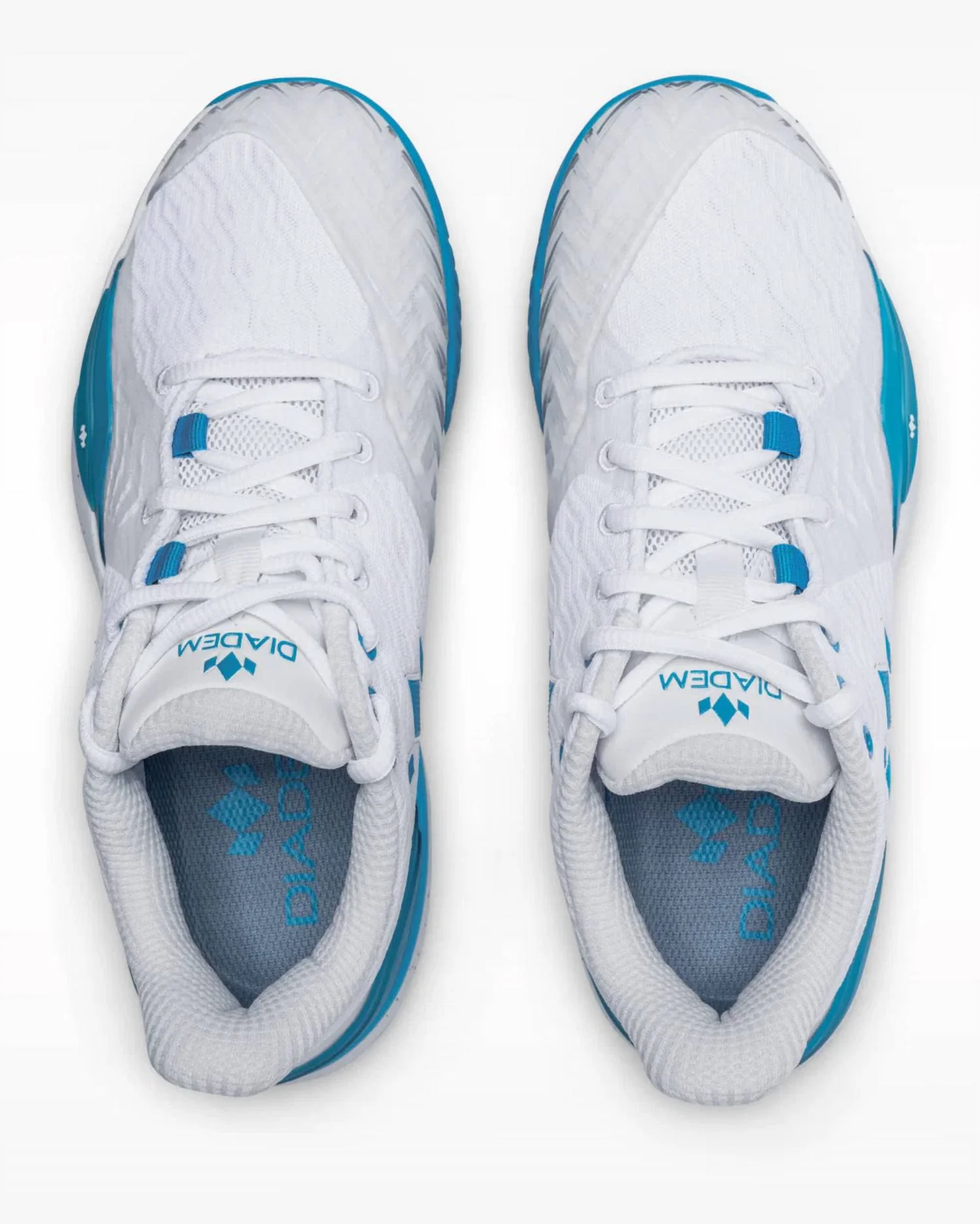 Women's Court Burst Pickleball Shoes In White/blue/grey - Image 5