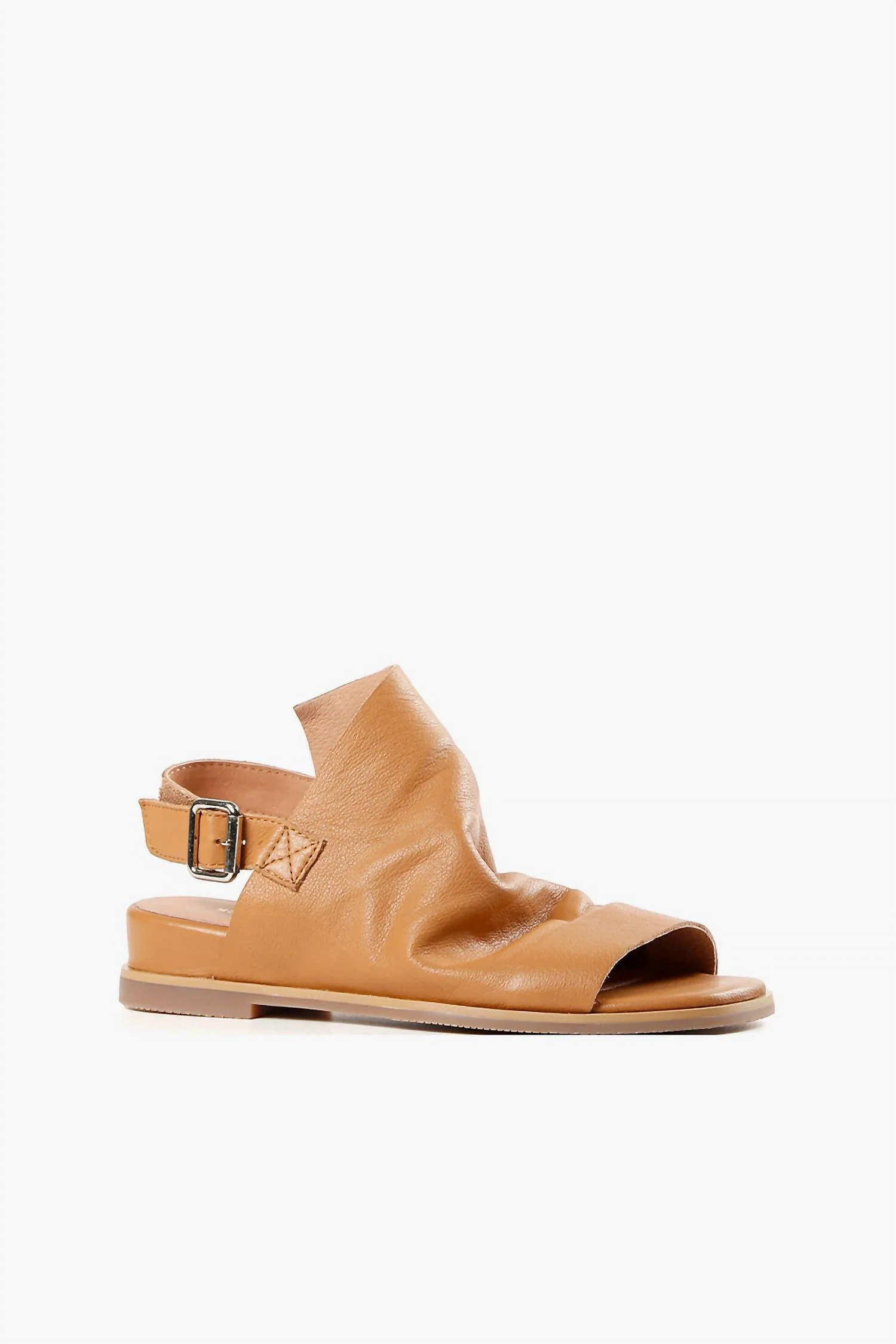 Women's Cover Up Softly 2 Ankle Strap Flats Sandal With A Buckle In Tan