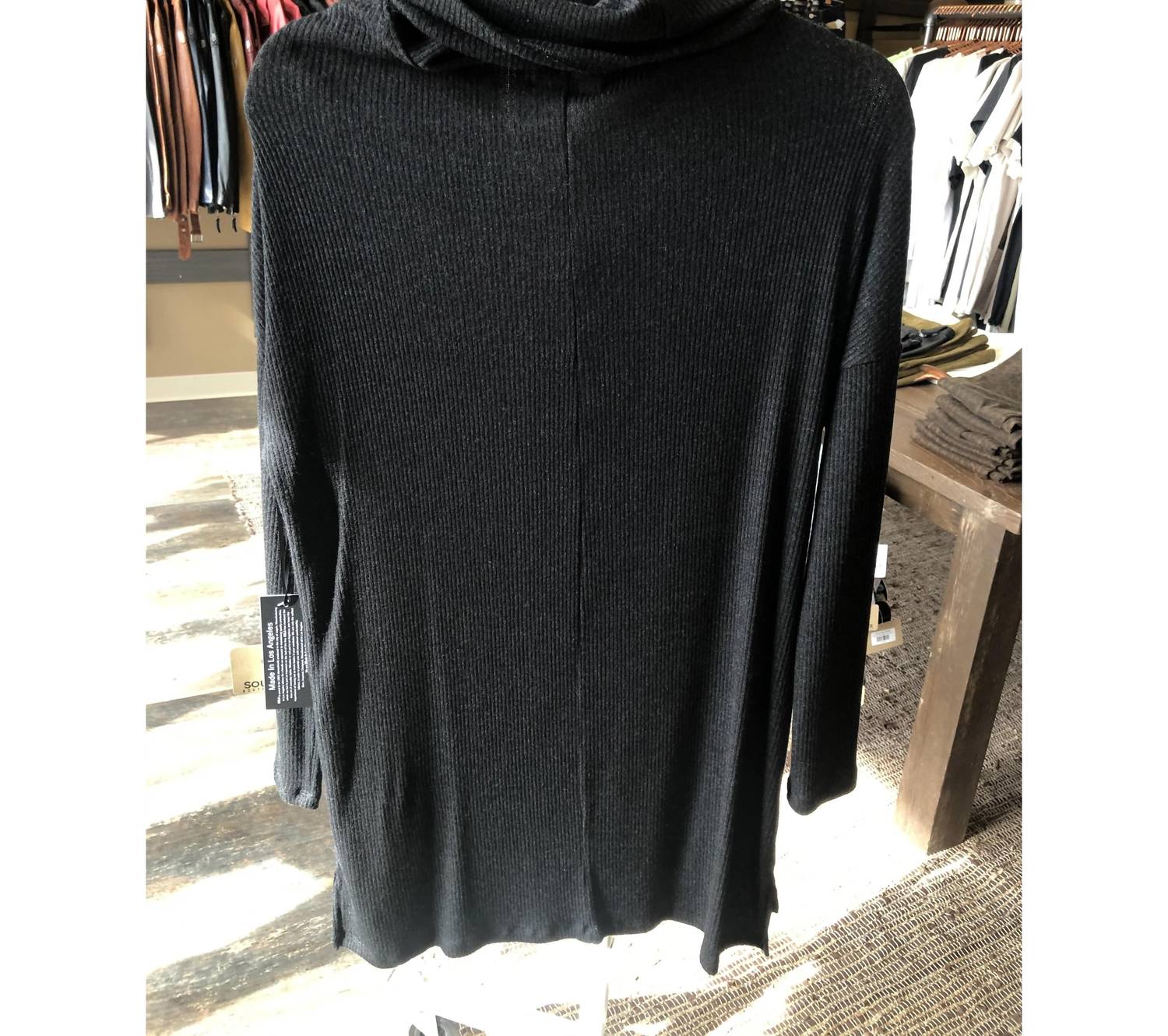 Women's Cowl Neck Dress In Charcoal