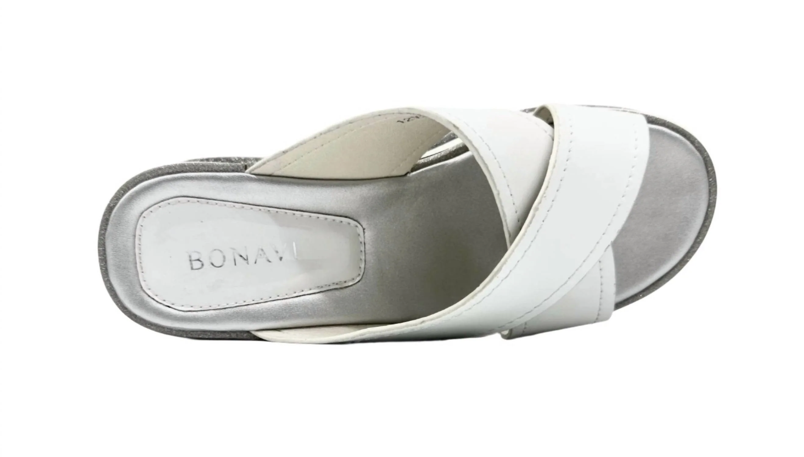 Women's Cross Strap Sandals In White - Image 3