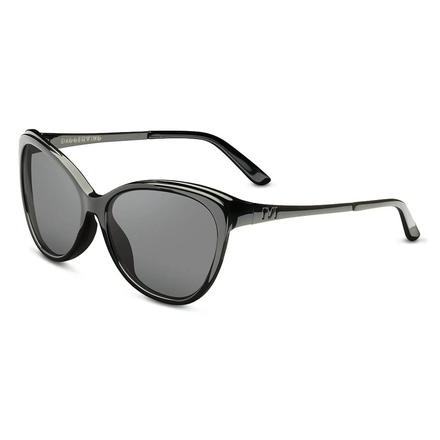 Women's Daggerwing Sunglasses In Polished Black - Gloss Black / Grey Lens