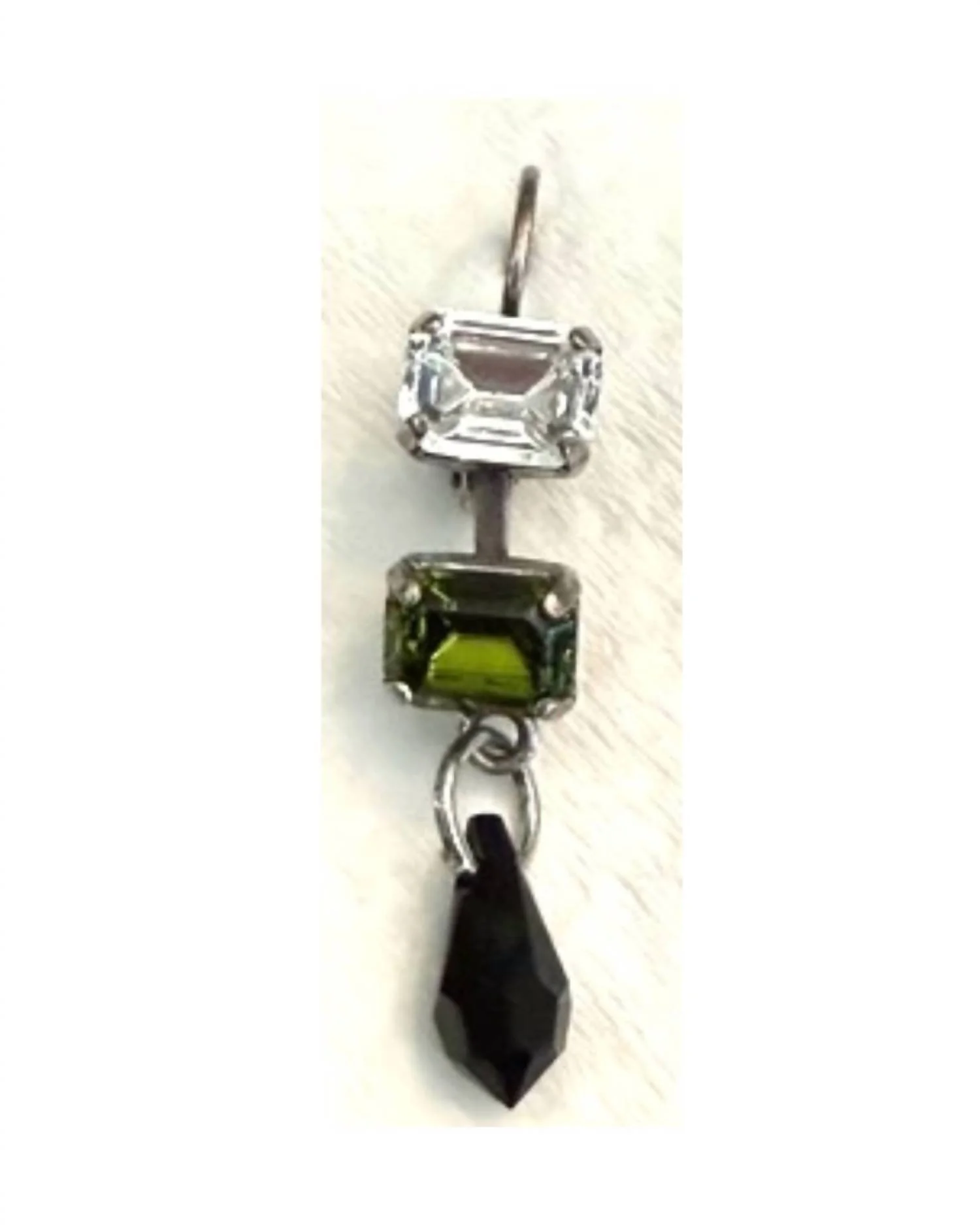 Women's Dangle Earrings In Black/green / Clear
