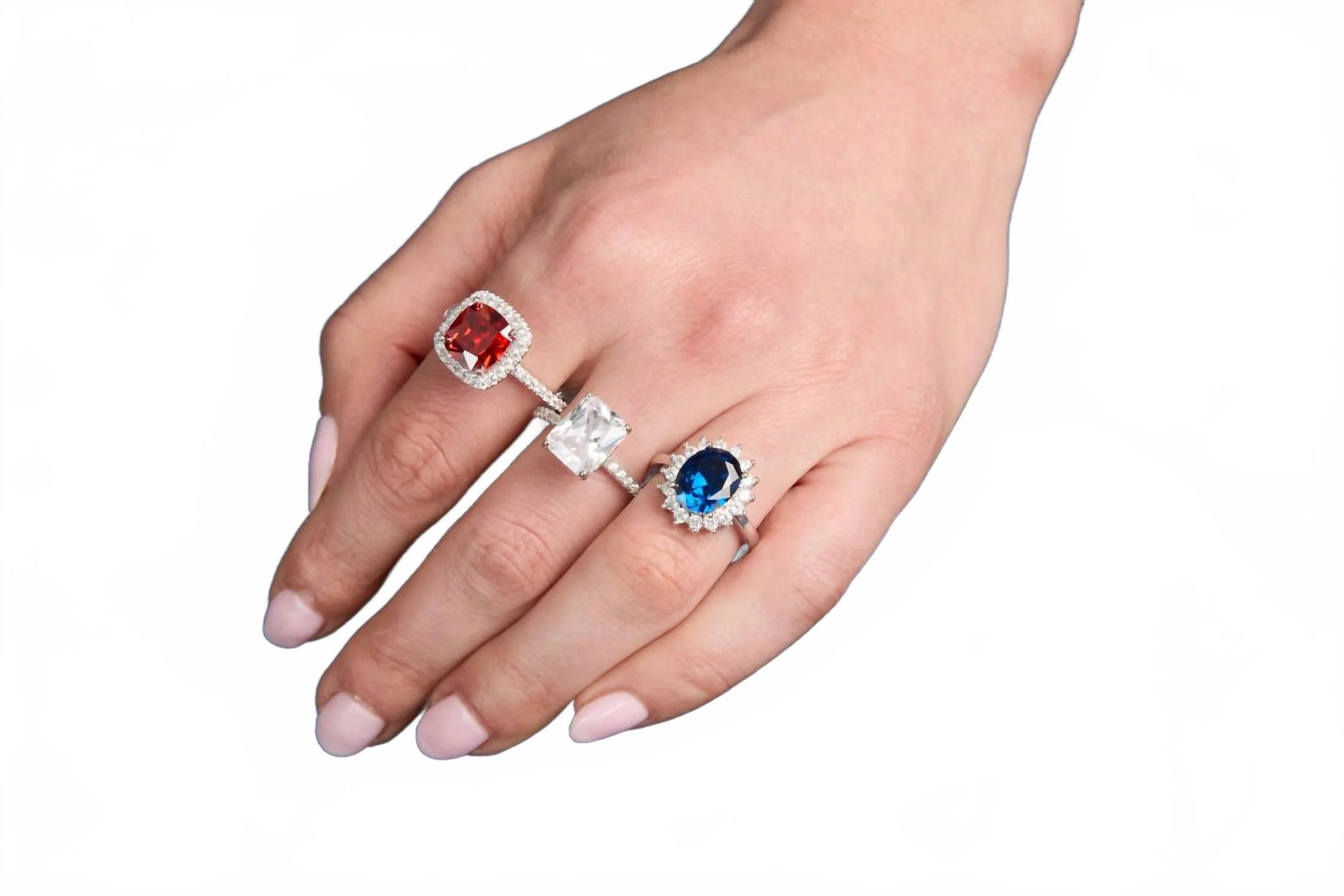 Women's Diana Statement Ring In Blue And Silver - Image 2