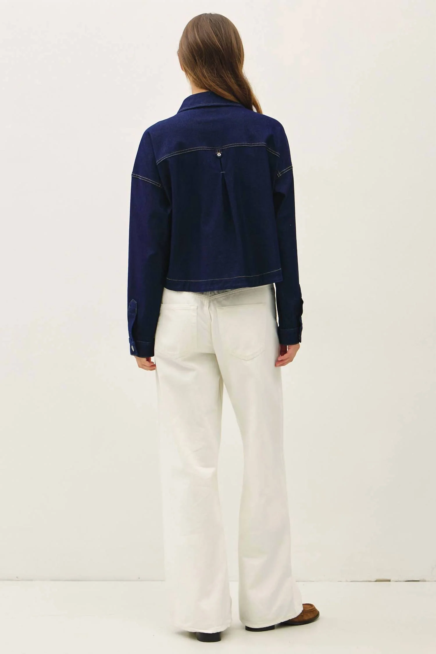 Women's Dylan Dark Denim Jacket In Blue - Image 3