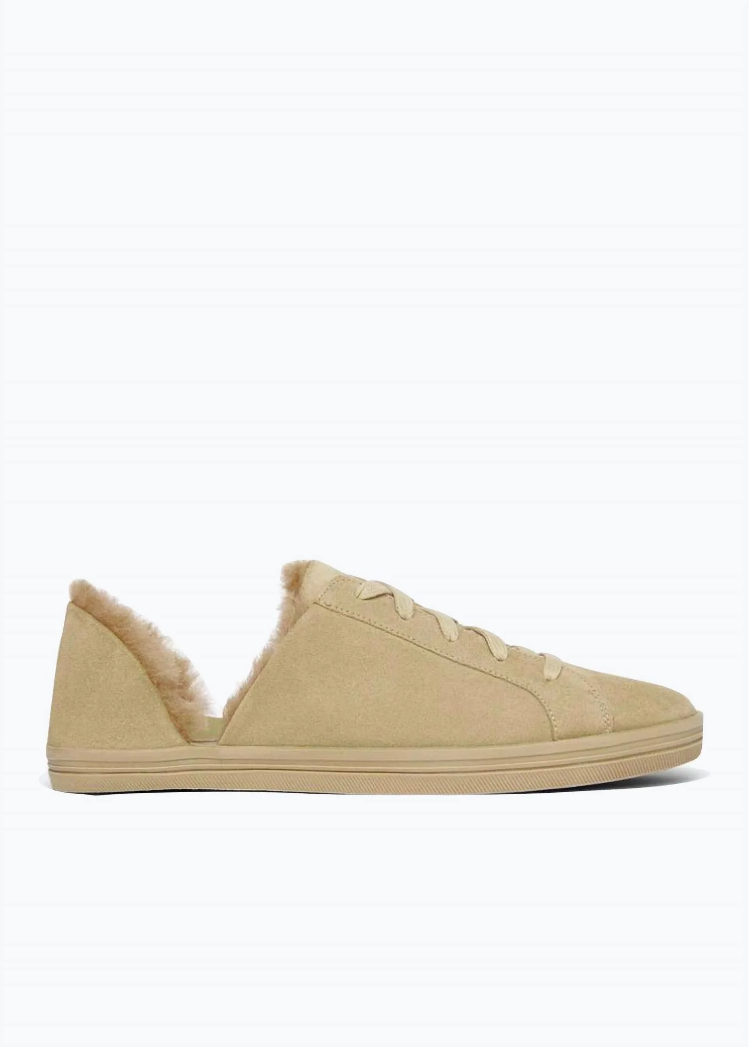 Women's Eda D'orsay Shearling Sneaker In Stucco Suede