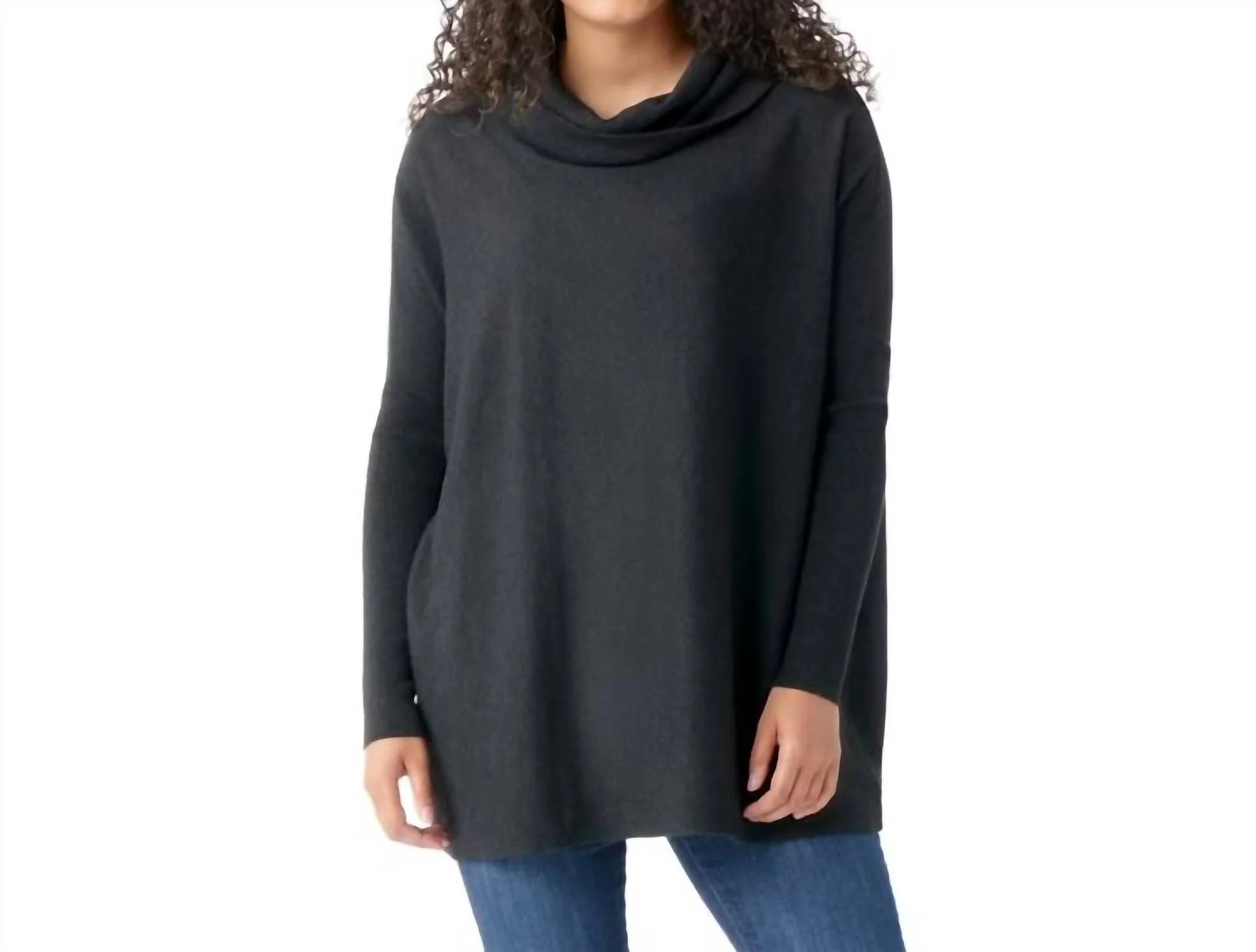 Women's Edgewood Poncho Sweater In Charcoal
