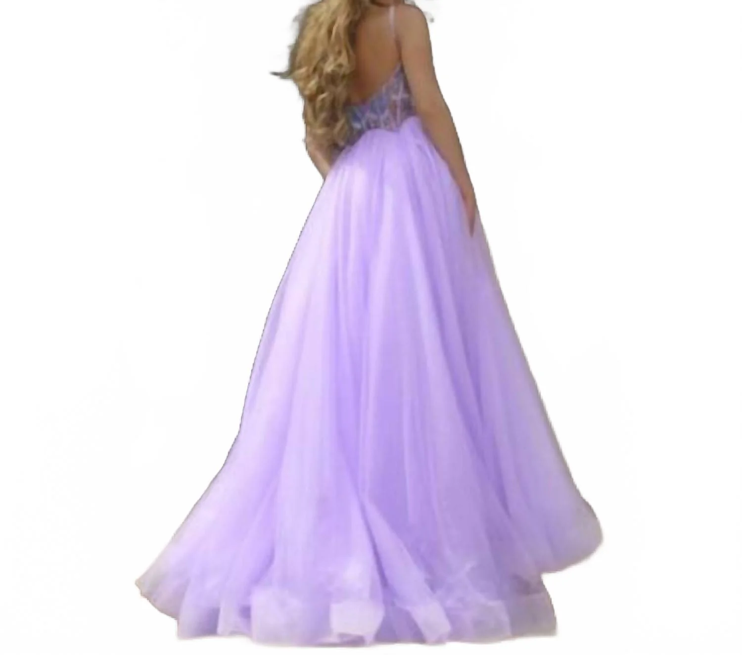 Women's Elegant Ball Gown In Lilac - Image 2