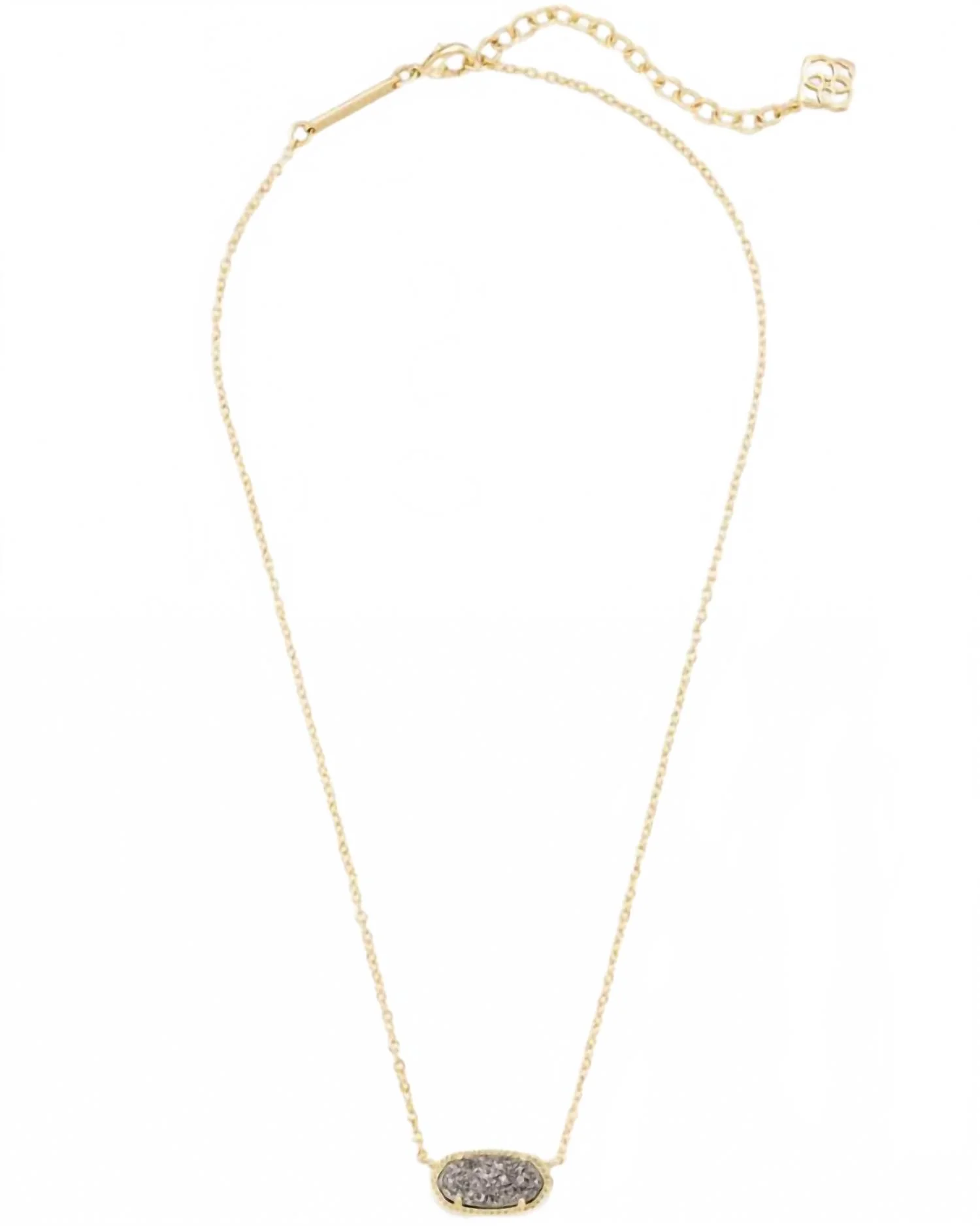 Women's Elisa Short Pendant Necklace In Gold/ Platinum Drusy - Image 2