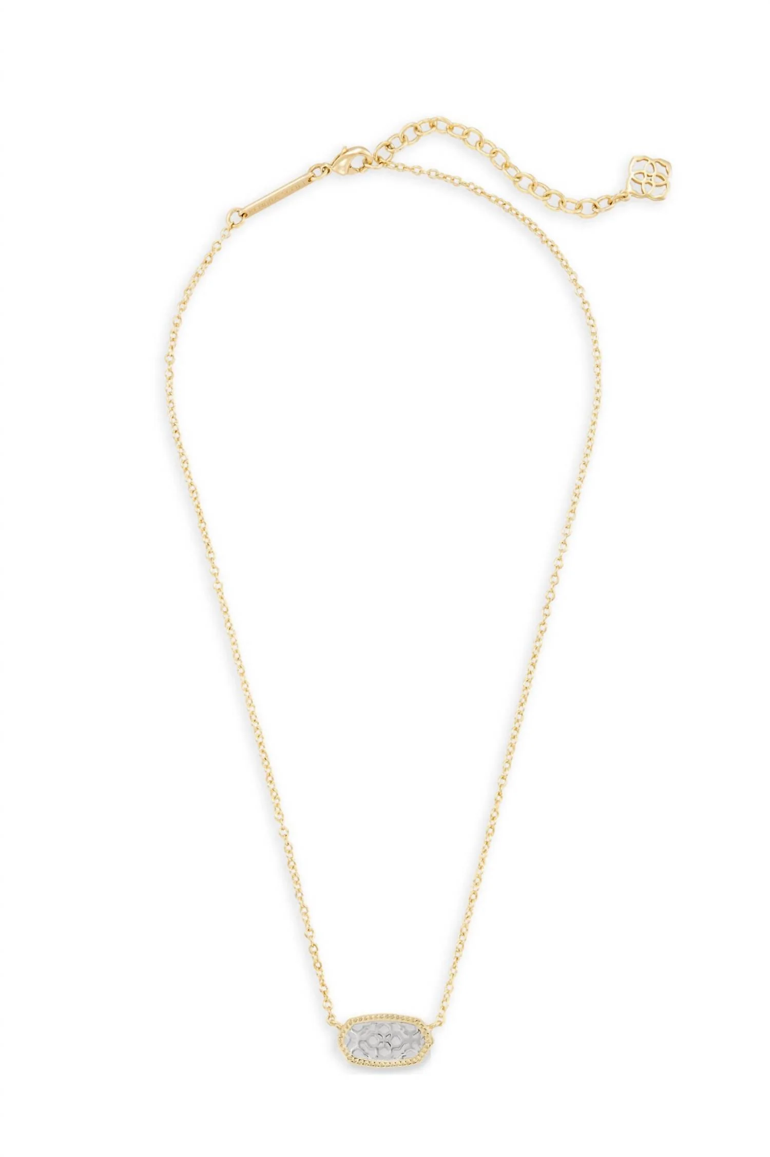 Women's Elisa Short Pendant Necklace In Rhodium Filigree Mix - Image 2