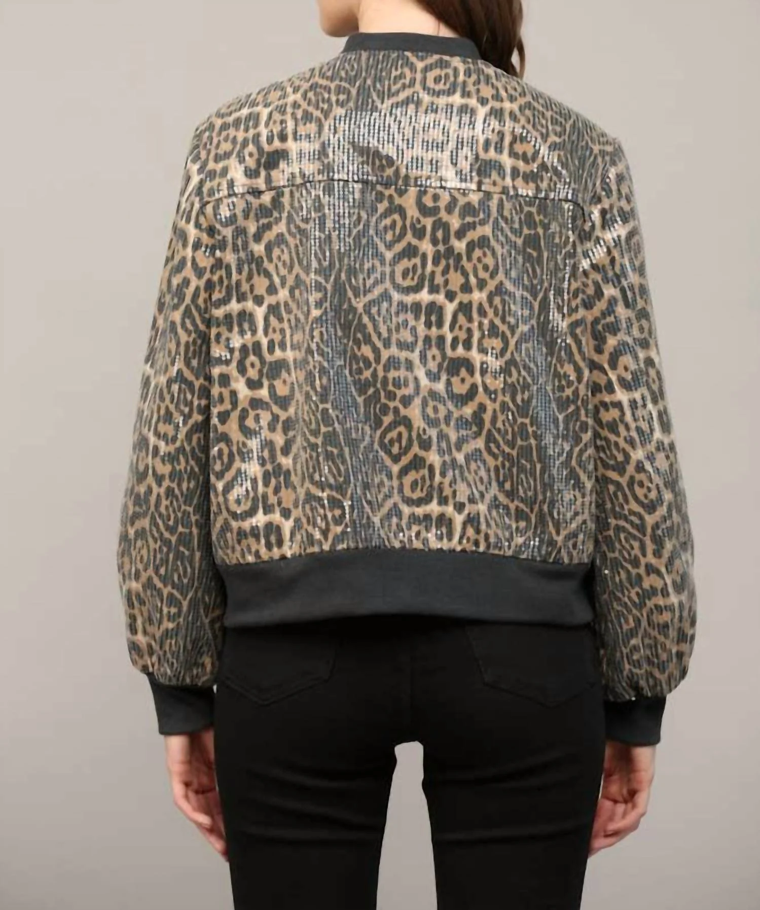 Women's Embellished Bomber Jacket In Beige - Image 2