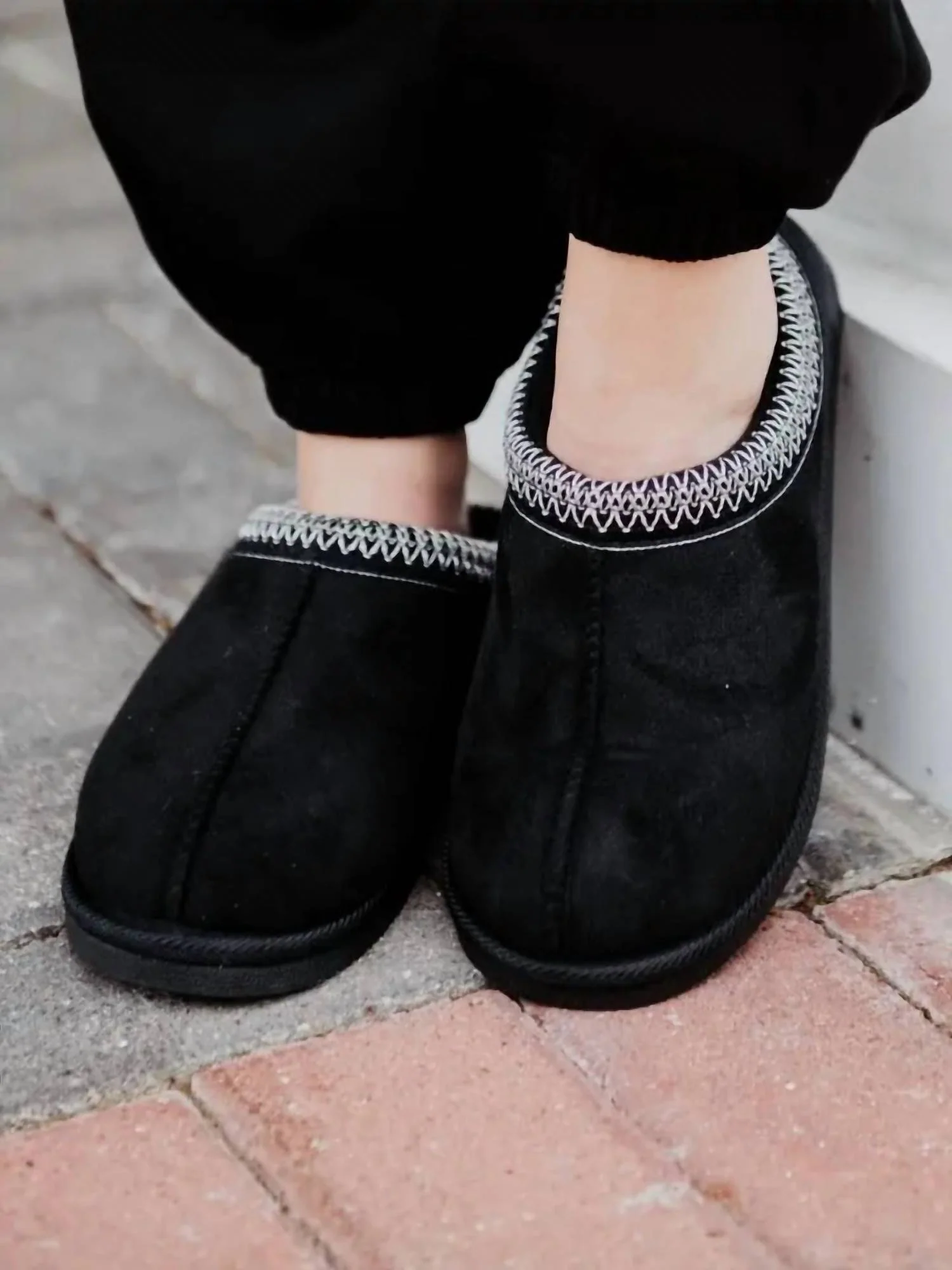 Women's Embroidered Slip On Shoes In Black - Image 4