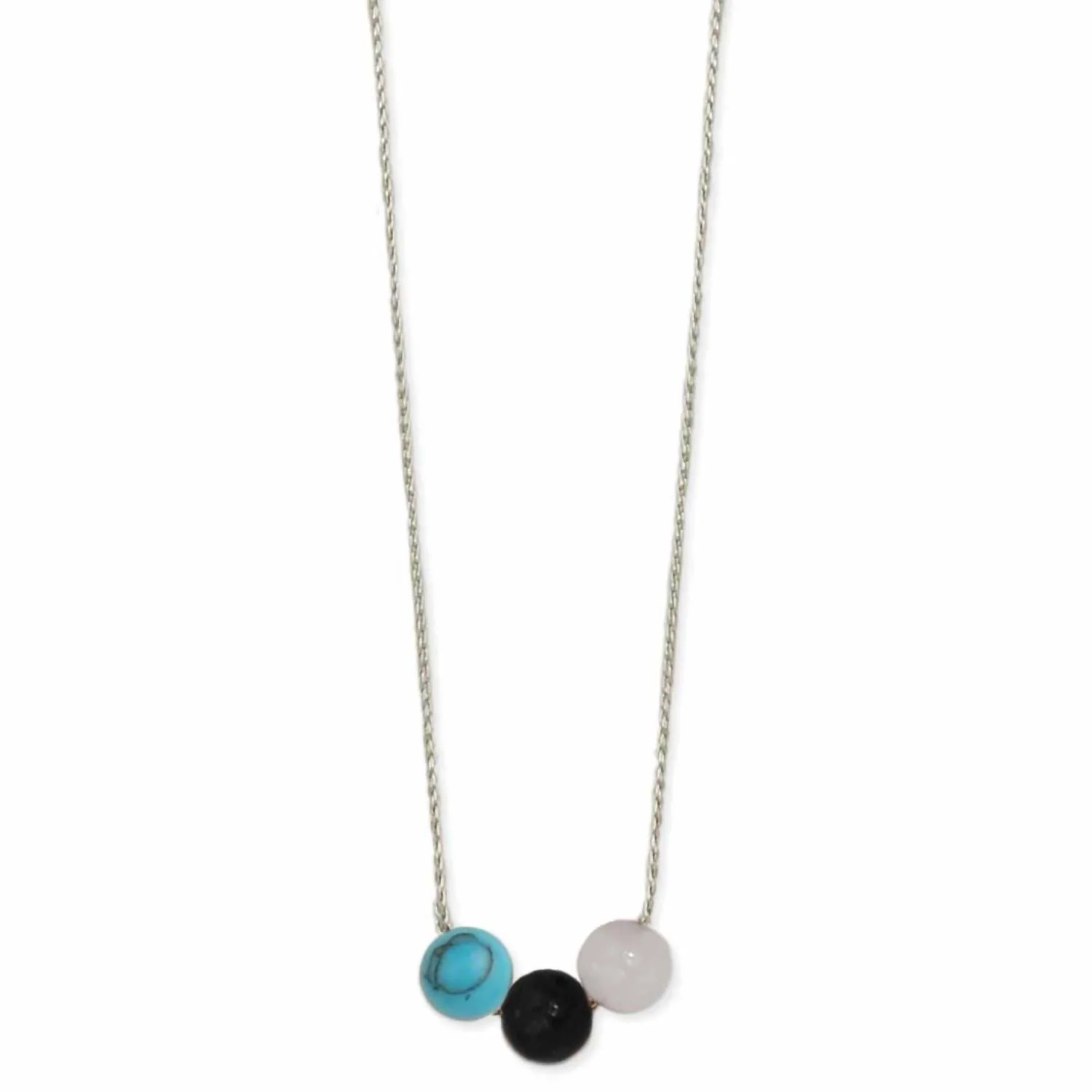 Women's Enlightening Trilogy Stone Bead Necklace In Blue