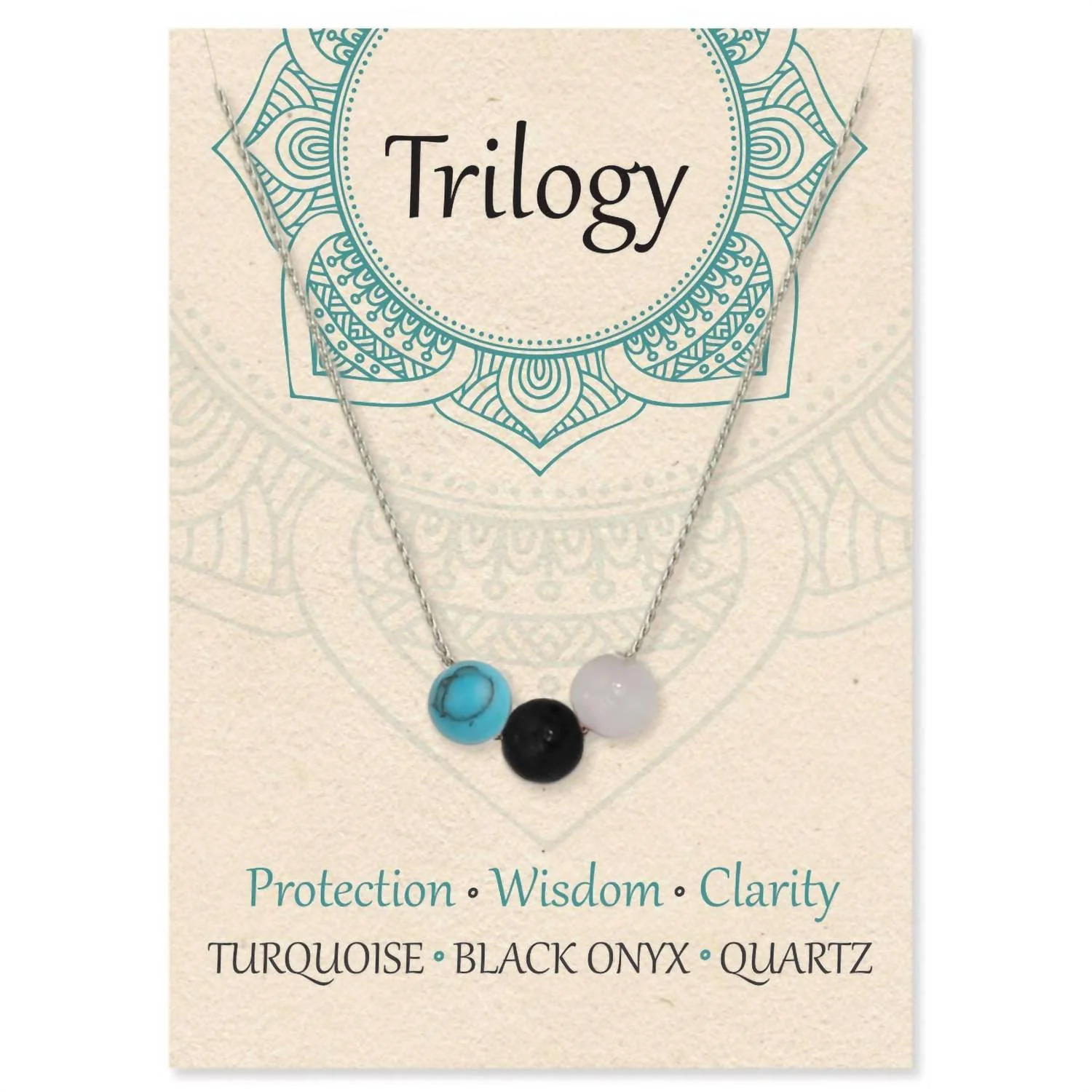 Women's Enlightening Trilogy Stone Bead Necklace In Blue - Image 2