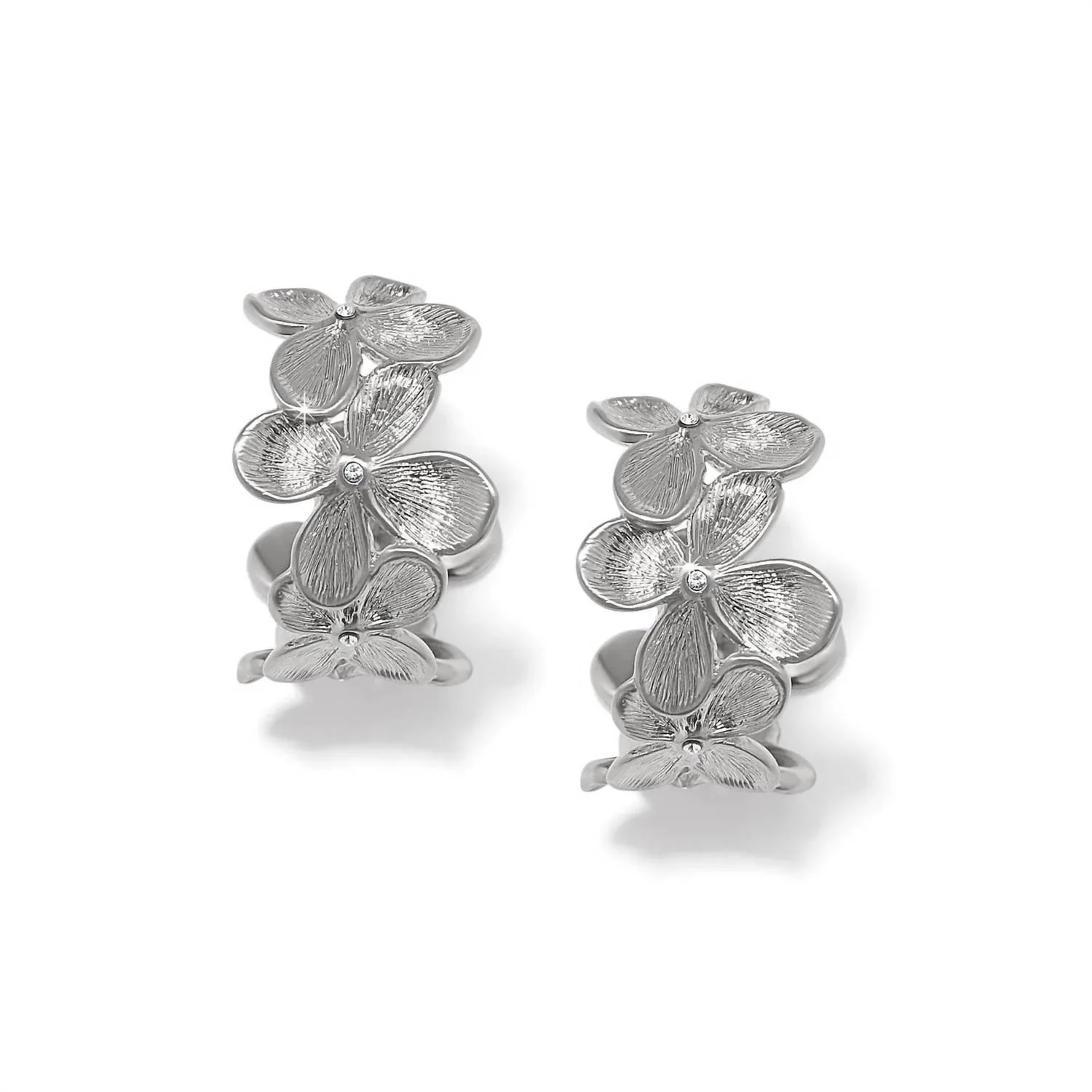 Women's Everbloom Petal Hoop Earrings In Silver