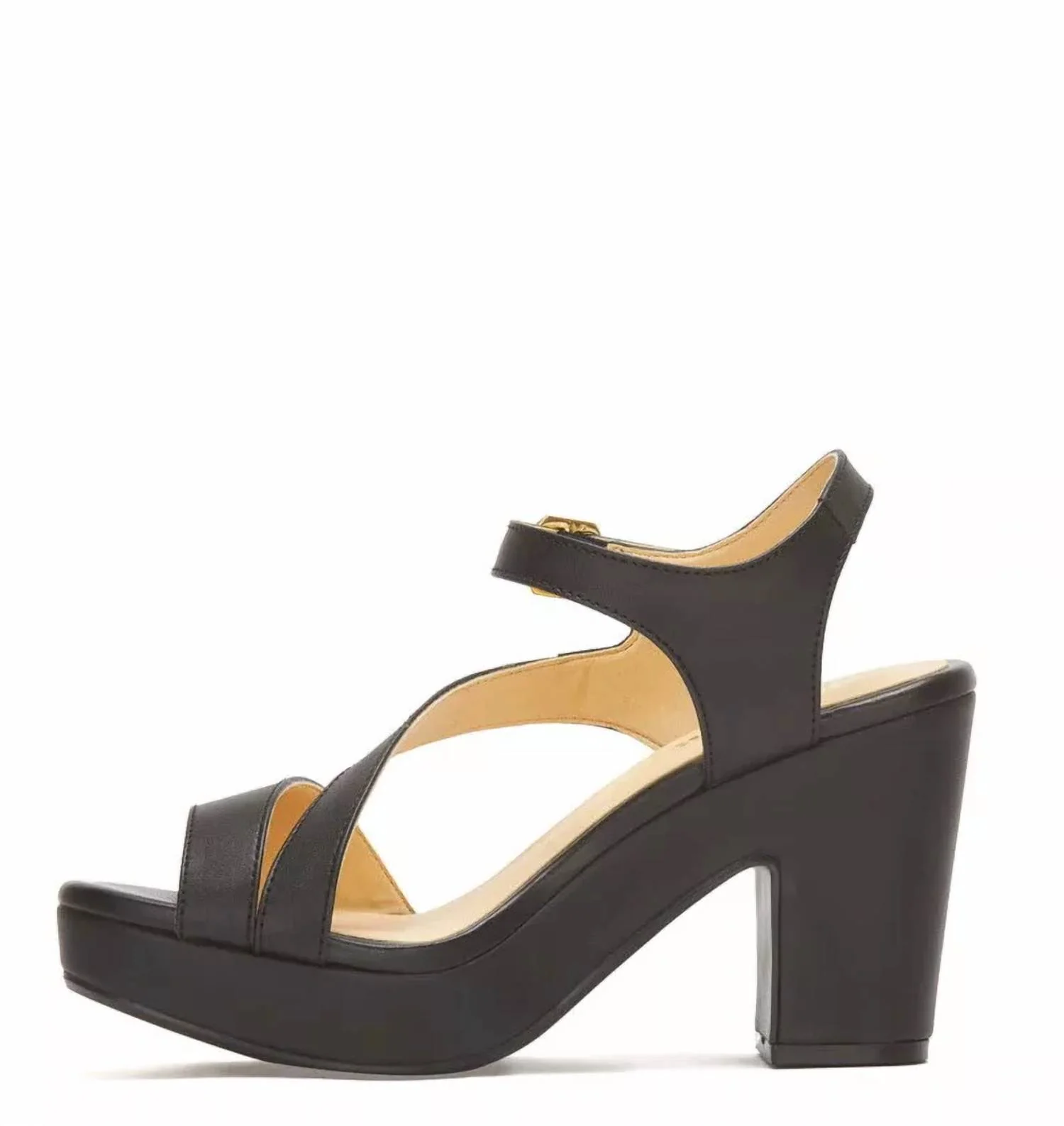 Women's Fashion High Heel Ankle Strap Sandals In Black - Image 2