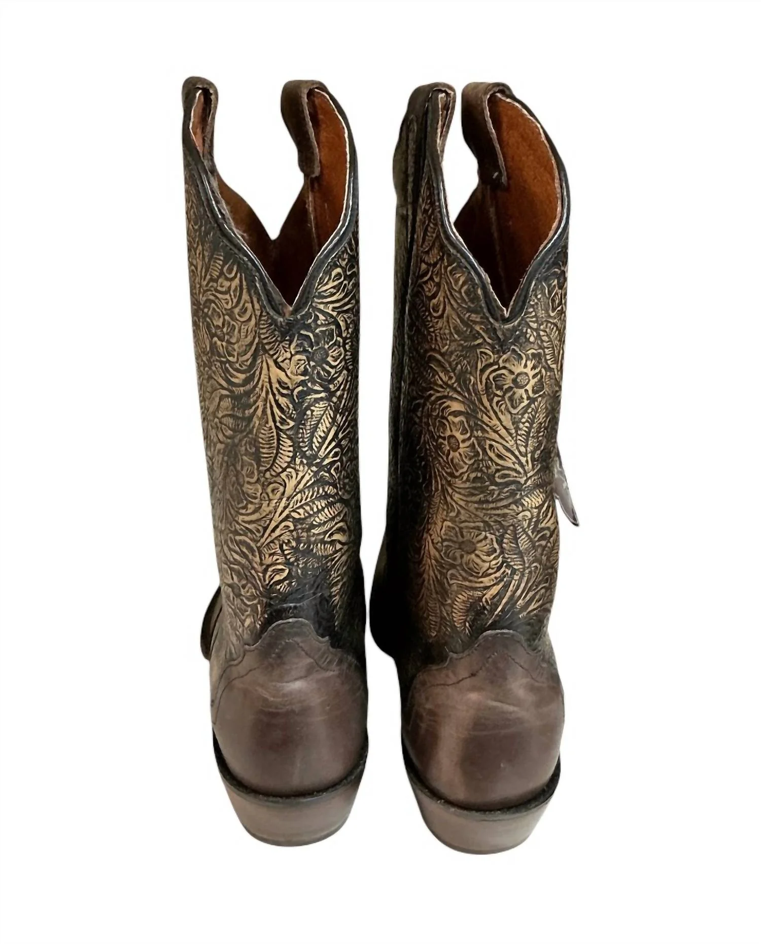 Women's Floral Pointed Toe Boots In Gold - Image 2