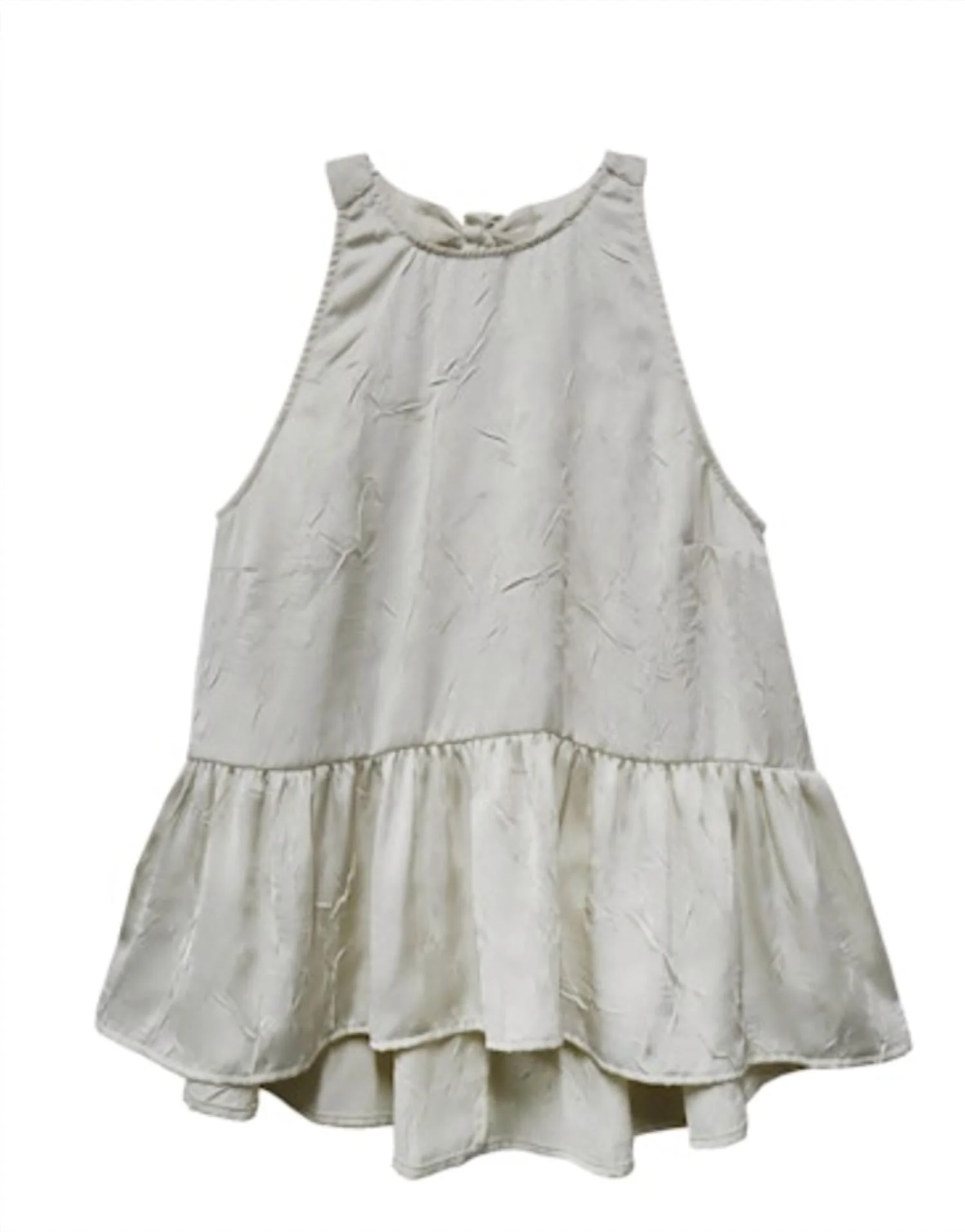 Women's Floren Ruffle Hem Halter Top In Off White