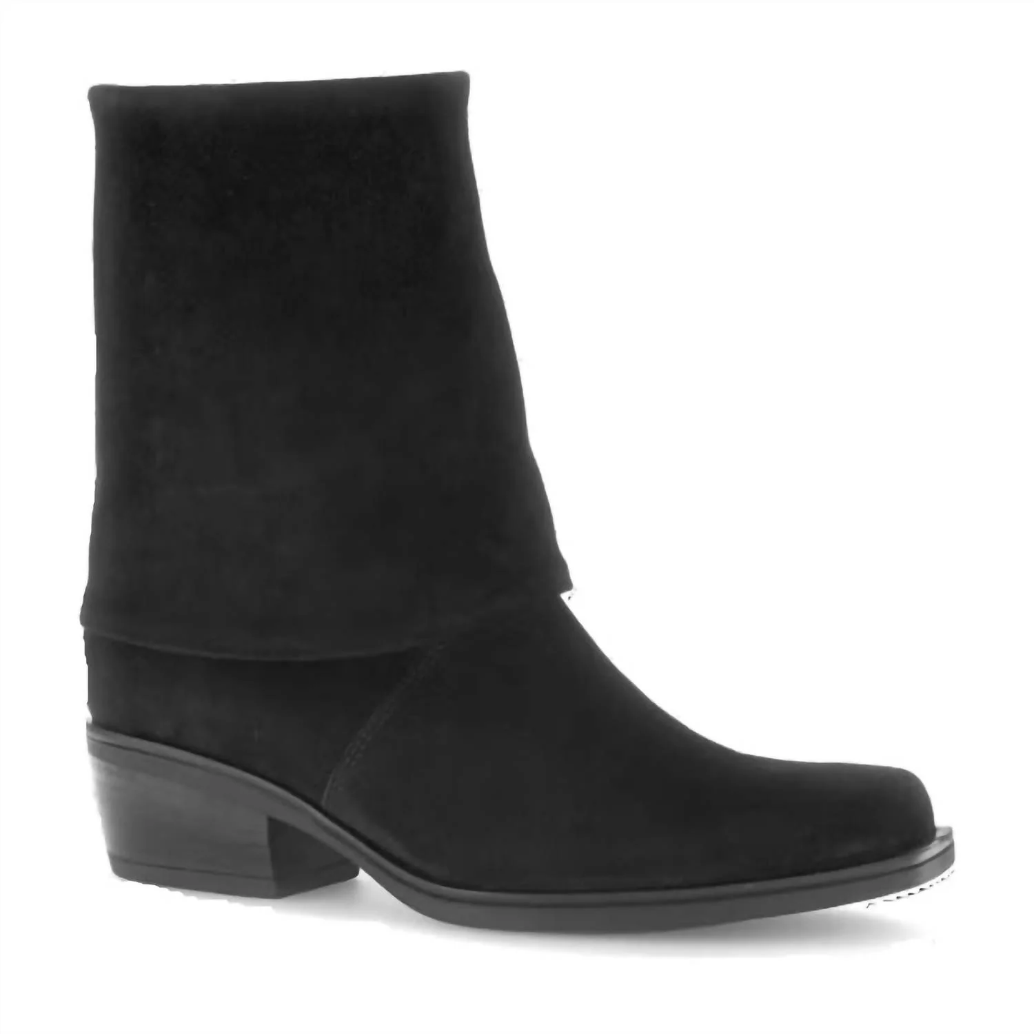Women's Foldover Ankle Boots In Black