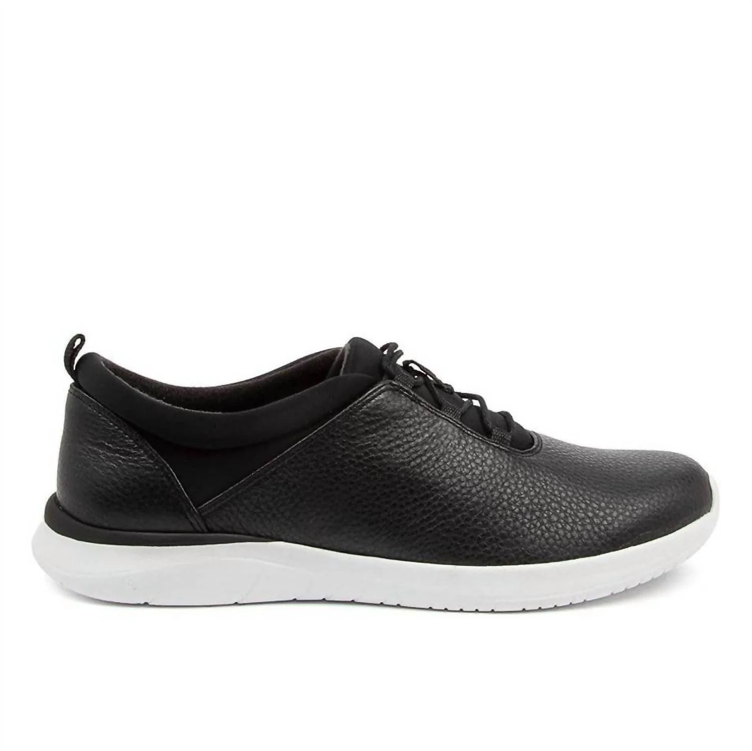 Women's Fox Lace-Up Sneaker In Black White Sole Leather