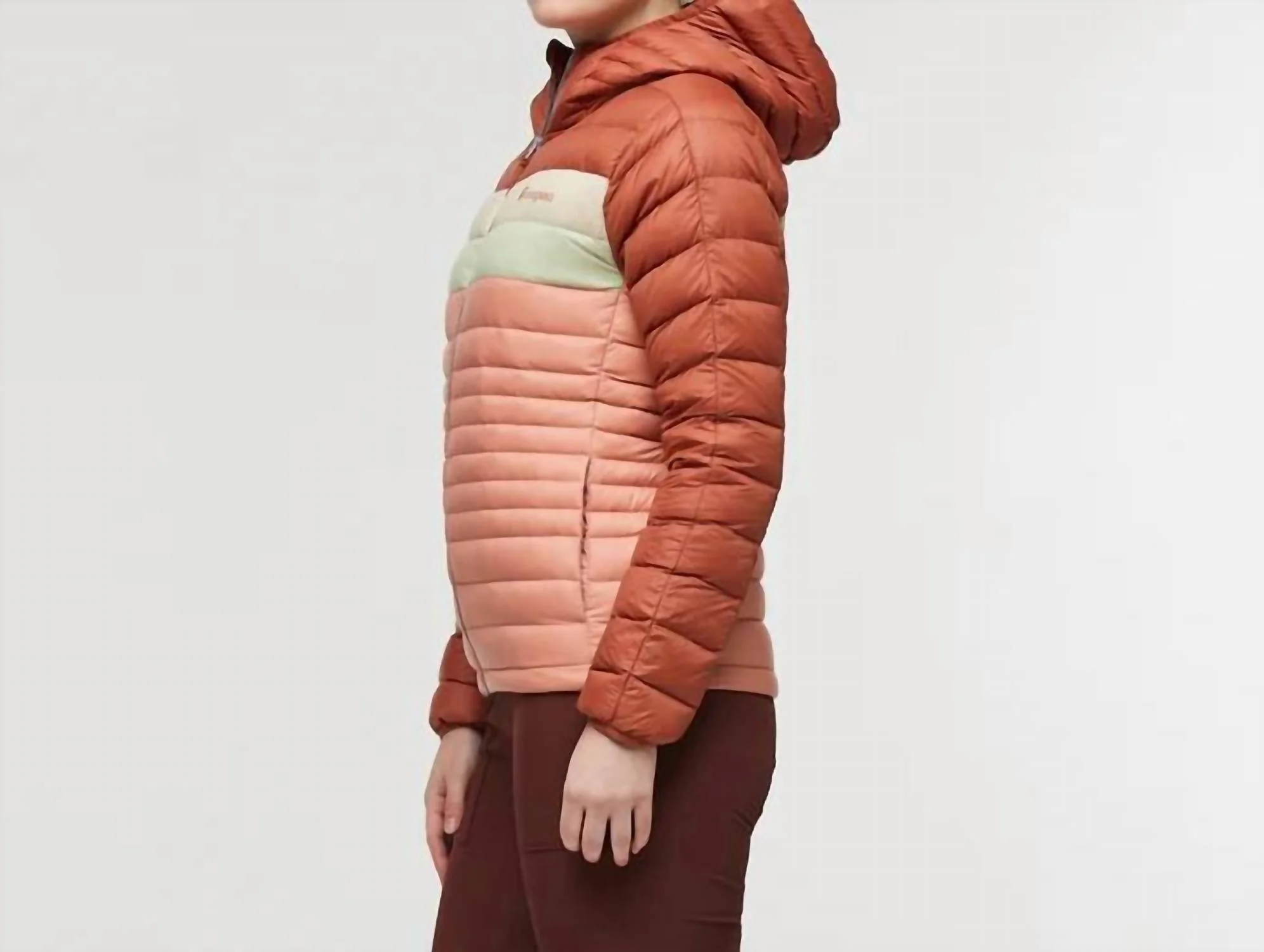 Women's Fuego Down Hooded Jacket In Faded Brick/clay - Image 3