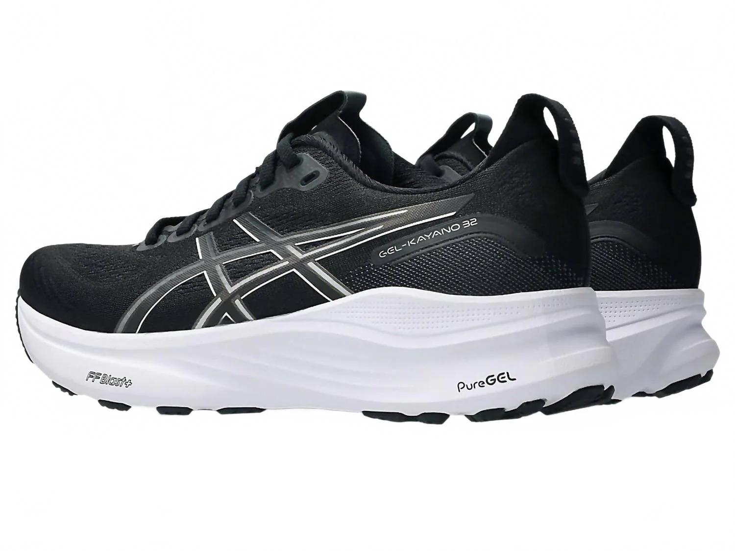Women's Gel-Kayano 32 Running Shoes In 002 Black/white - Image 3