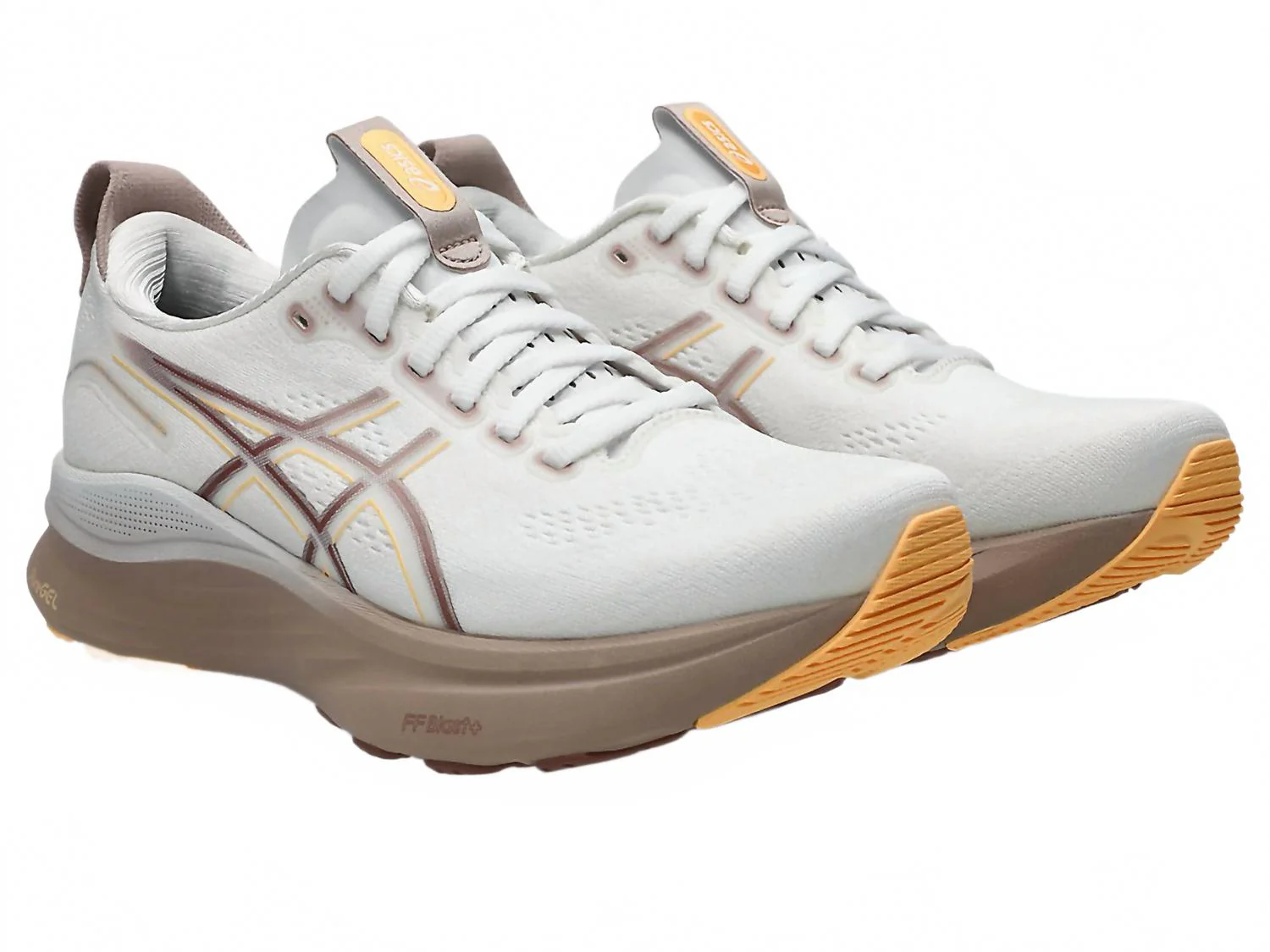 Women's Gel-Kayano 32 Running Shoes In 101 White/orange Glow - Image 2