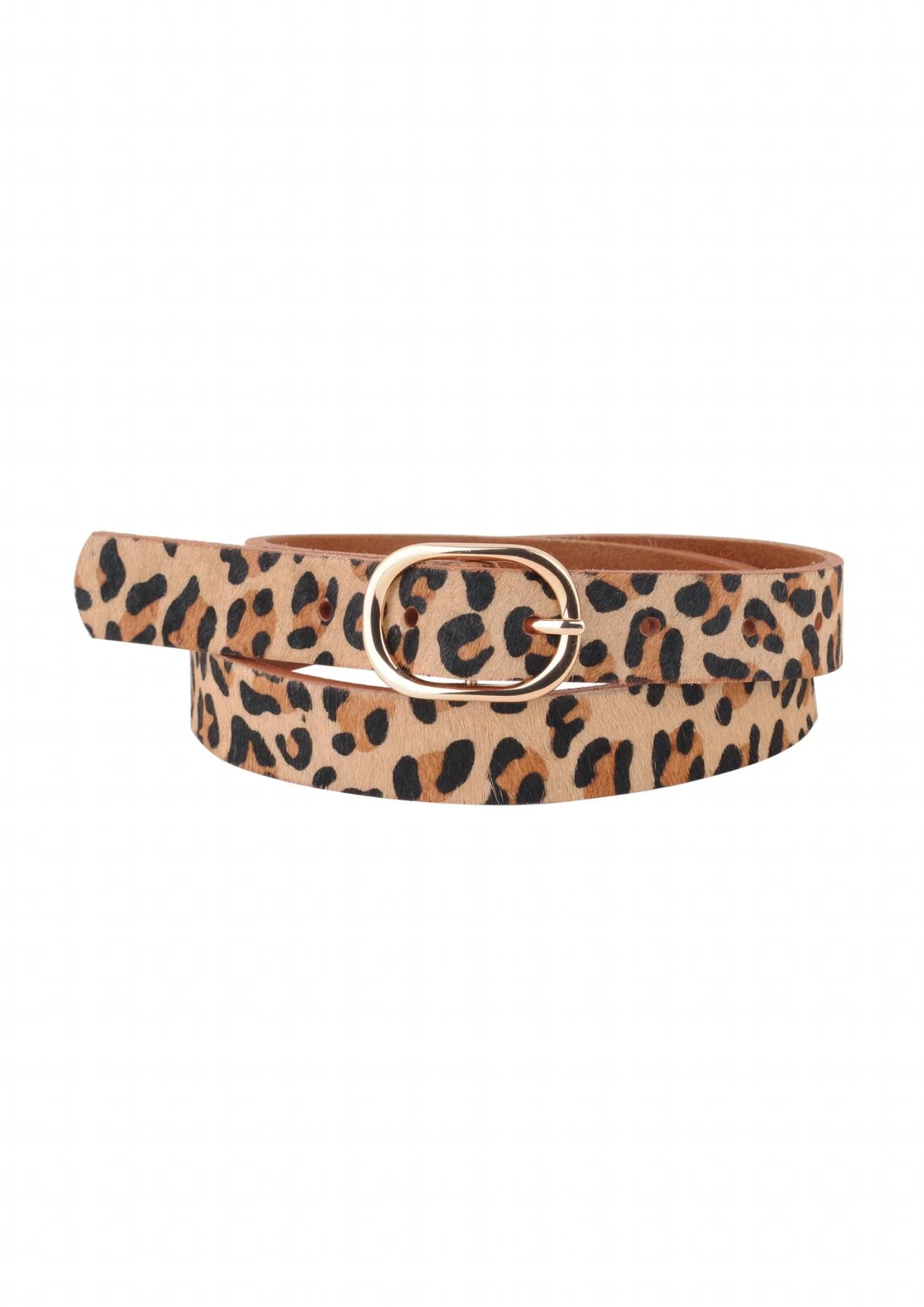 Women's Genuine Leather Belt In Leopard Print