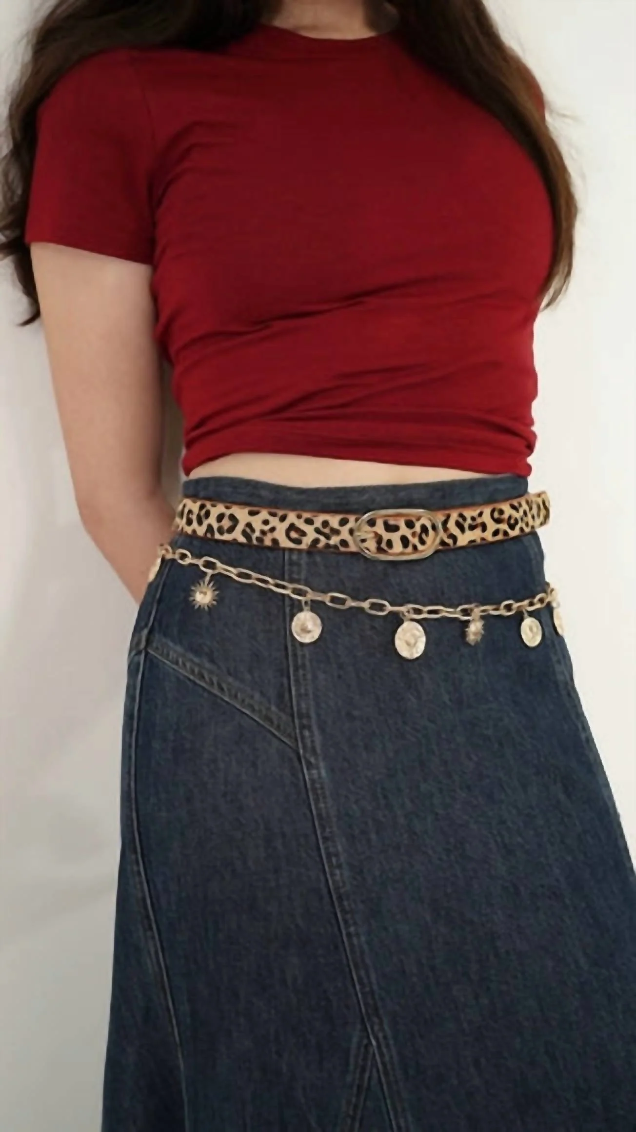 Women's Genuine Leather Belt In Leopard Print - Image 2