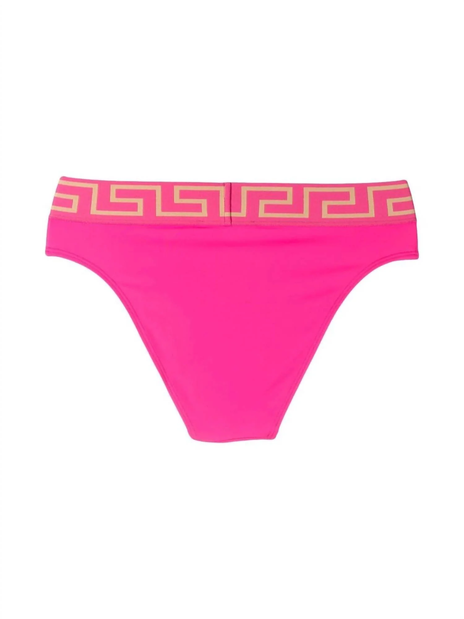 Women's Greek Key Swim Bikini Bottom In Fuchsia - Image 2