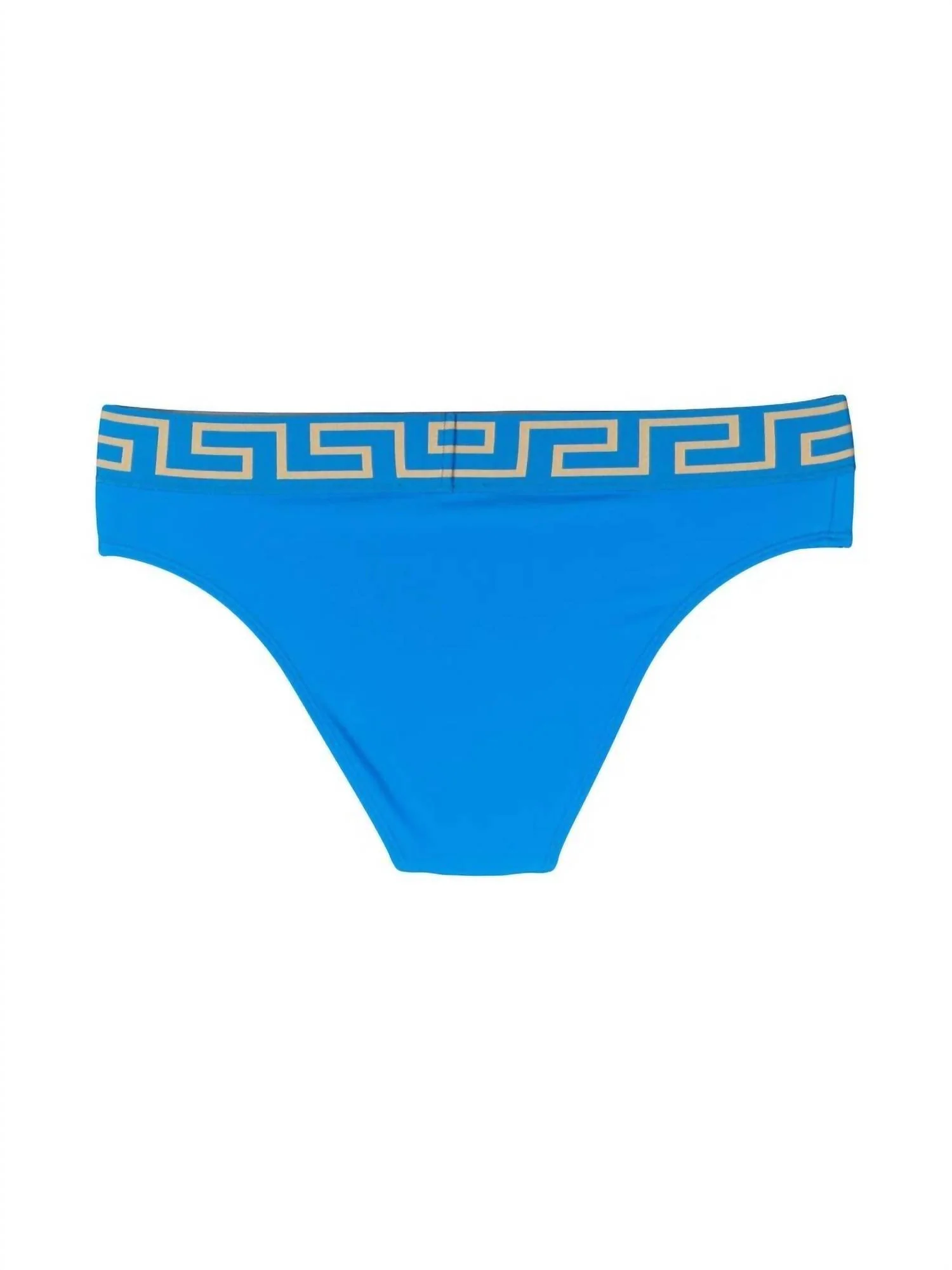 Women's Greek Key Swim Bikini Bottom In Lapis Blue - Image 2