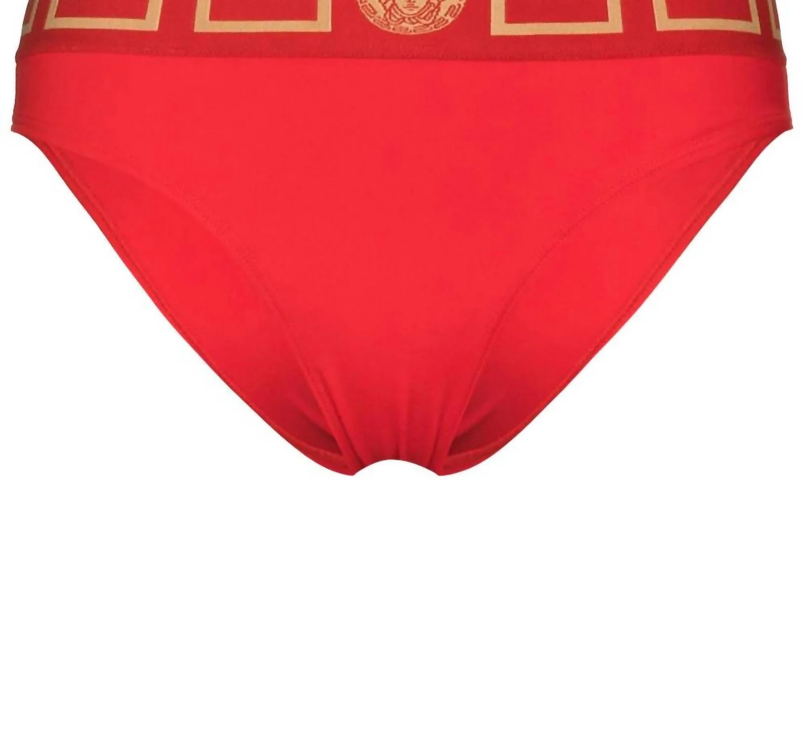 Women's Greek Key Swim Bikini Bottom In Red