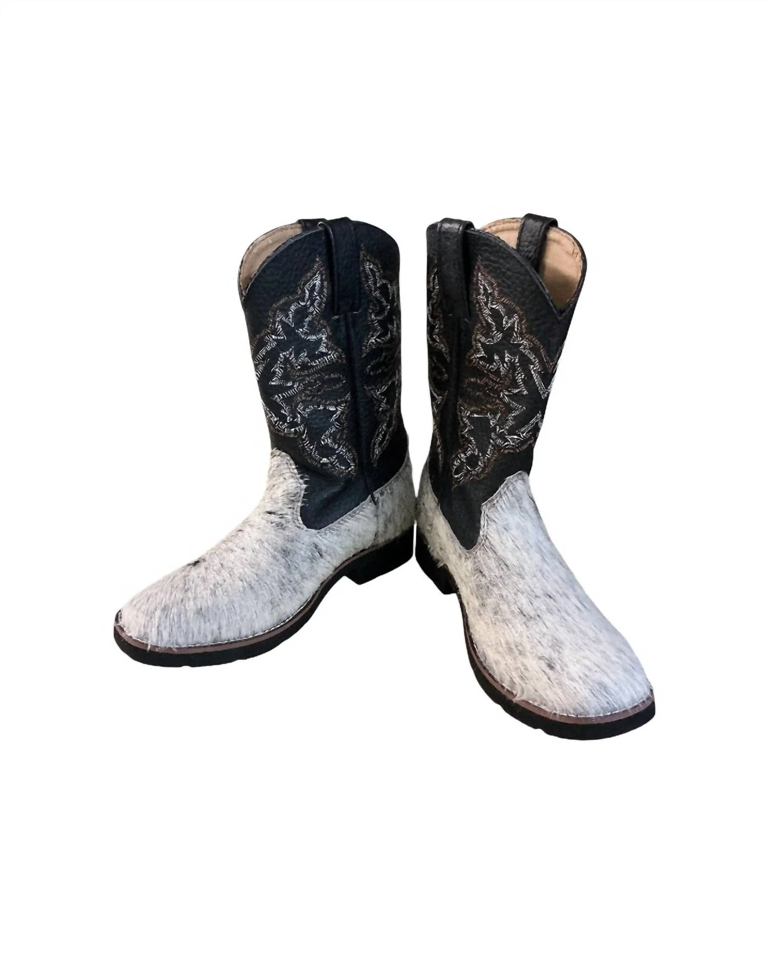Women's Hair-On Hide Square Toe Boots In Brown