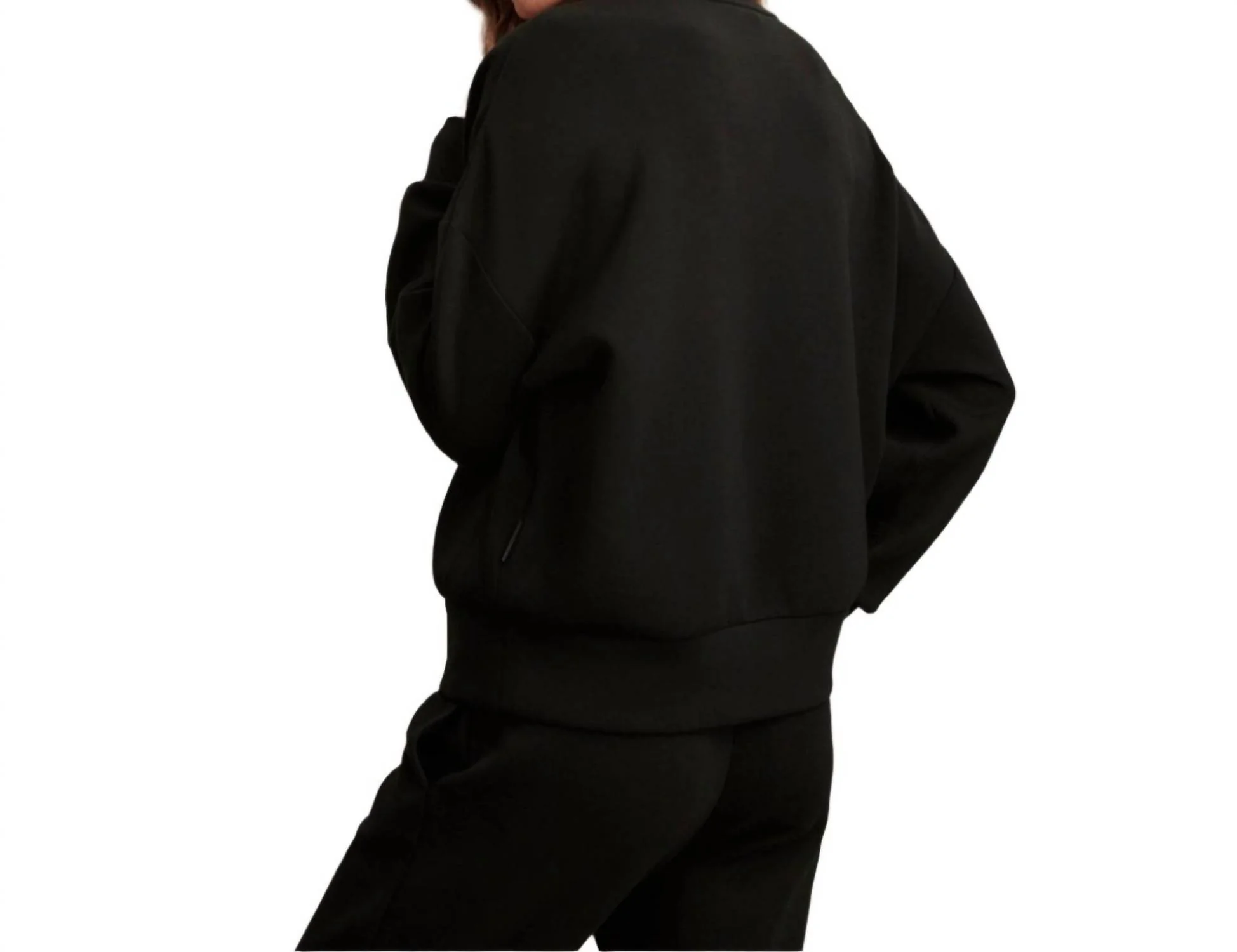 Women's Hawley Half Zip Sweatshirt In Black - Image 2