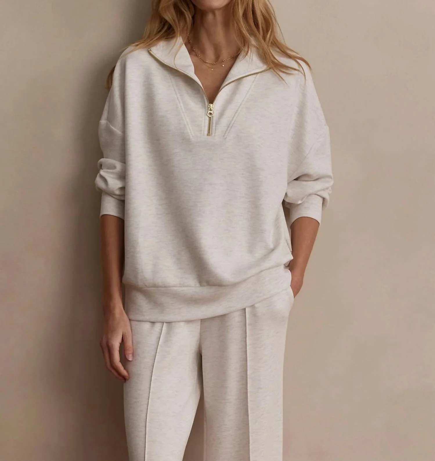 Women's Hawley Half Zip Sweatshirt In Ivory