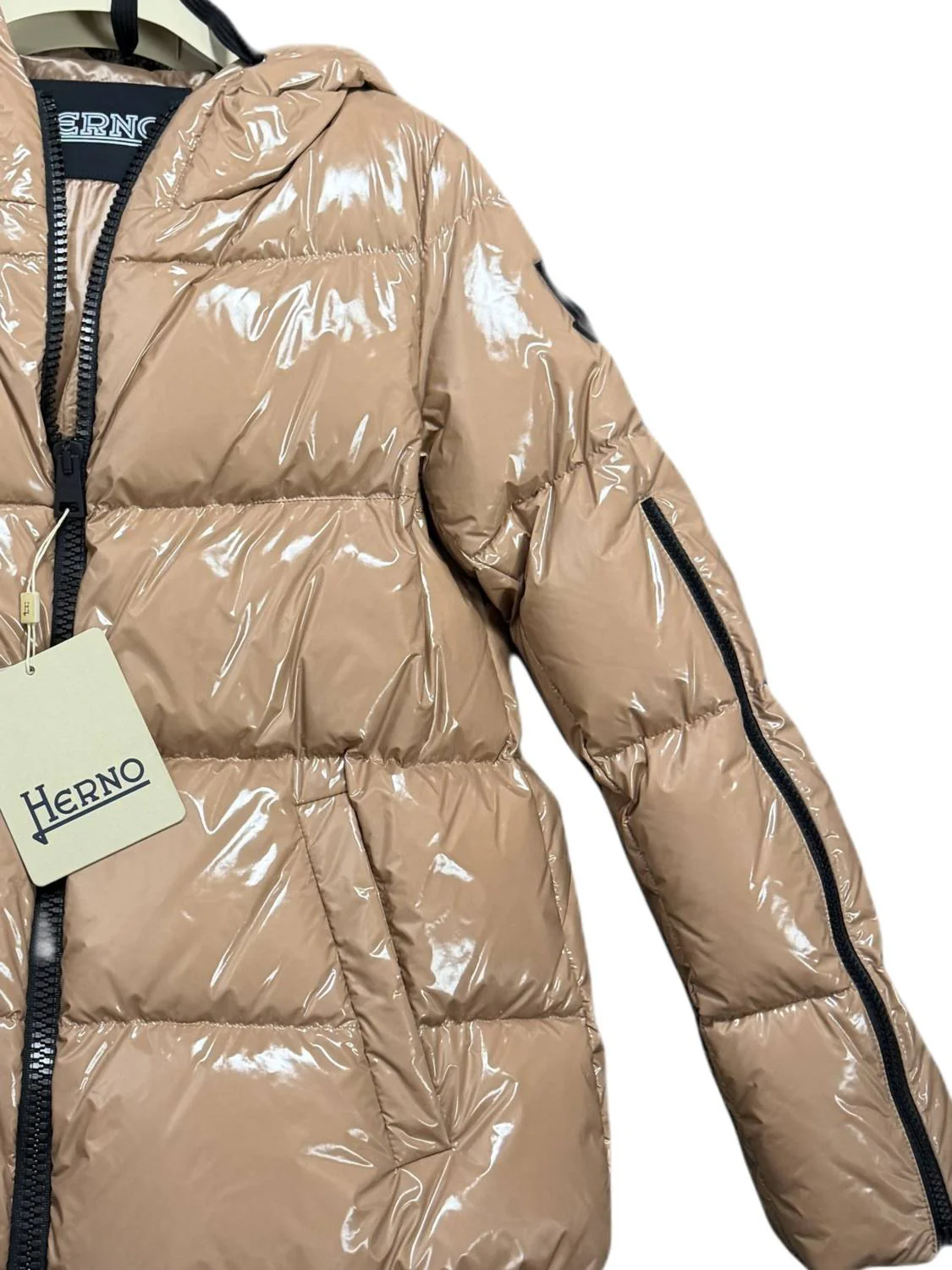 Women's Hooded Puffer Jacket In Bisque - Image 2