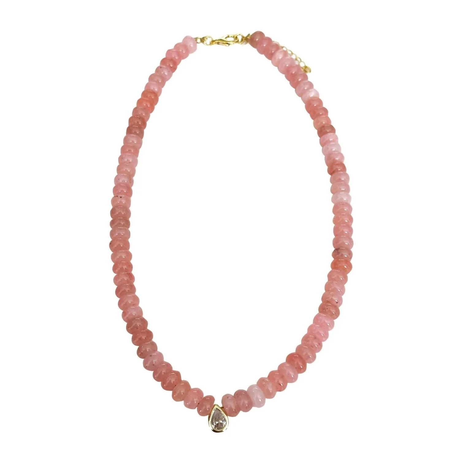 Women's Islamorada Teardrop Beaded Necklace In Pink