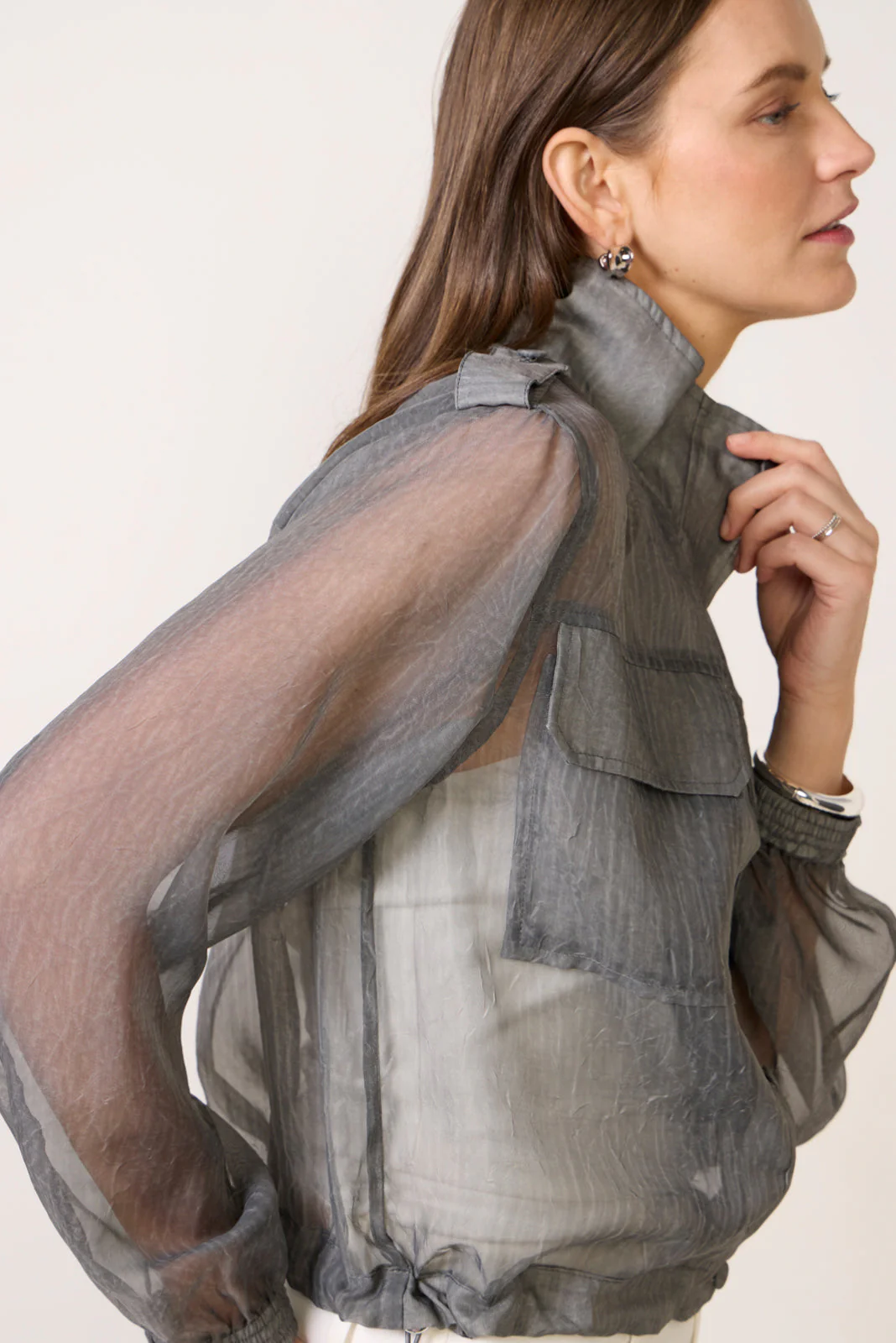 Women's James Sheer Bomber Jacket - Image 3