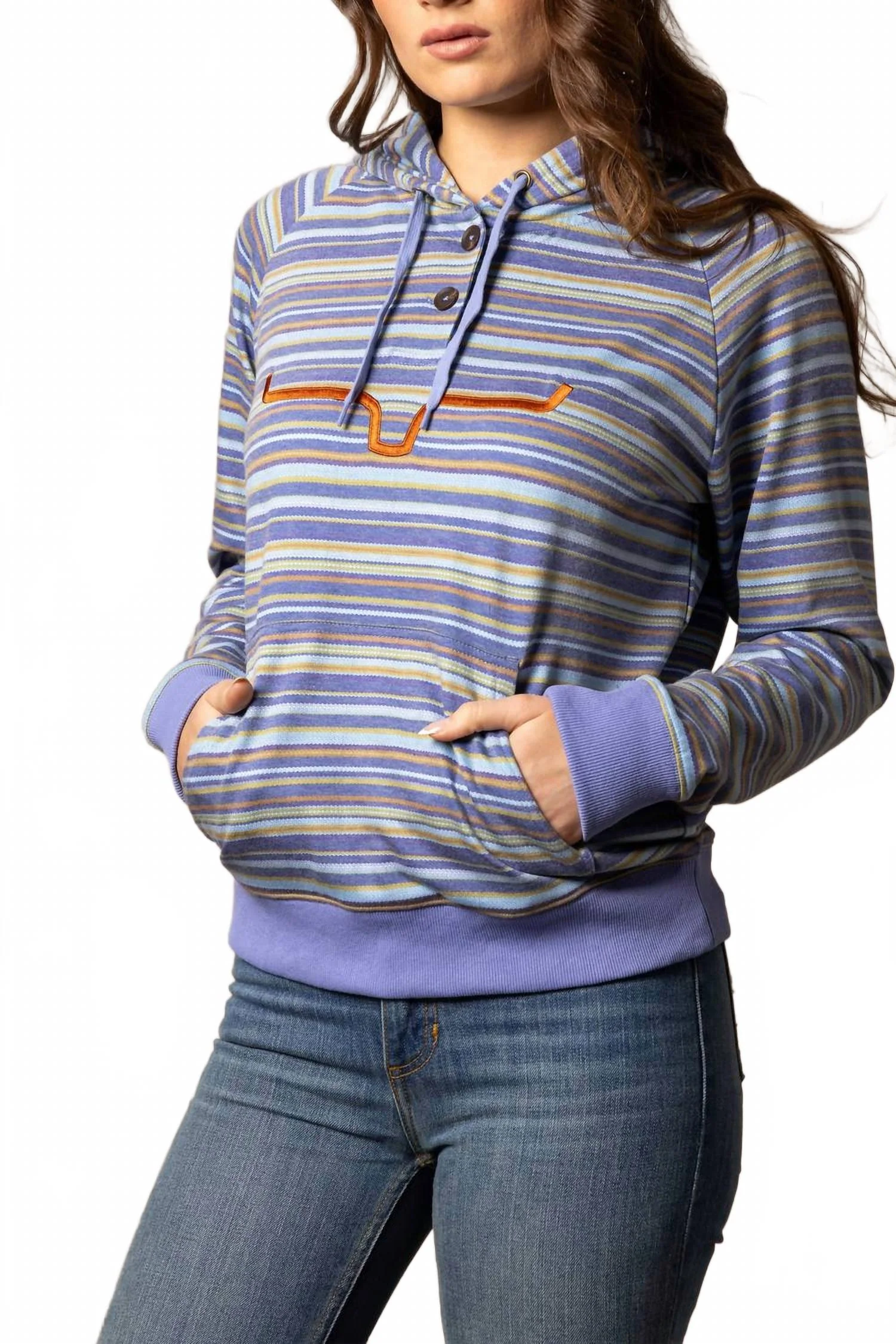 Women's Kenzie Hoodie In Blue Stripe - Image 4